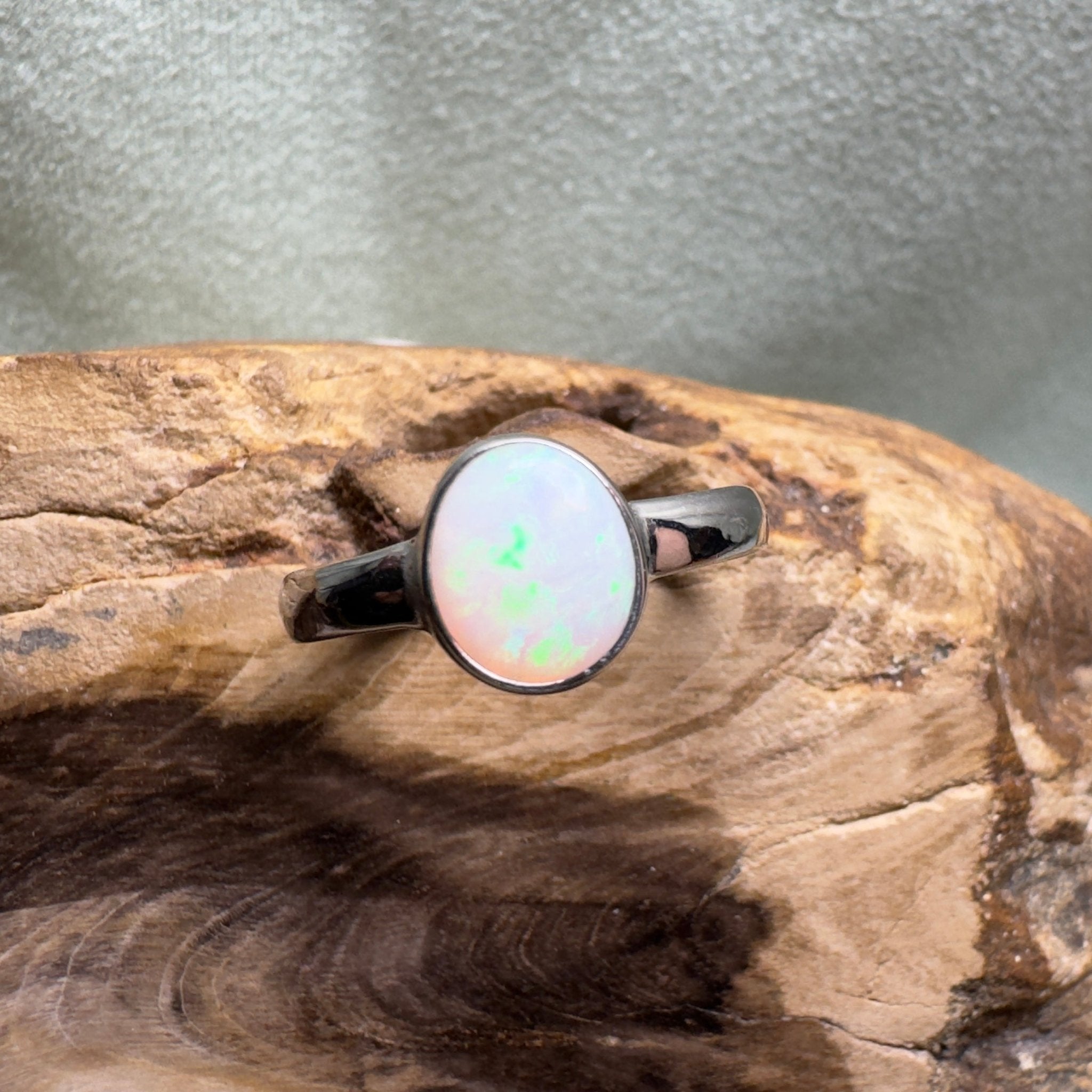 Esperance Archipelago Greens – Solid Lightning Ridge Opal 925 Sterling Silver Ring