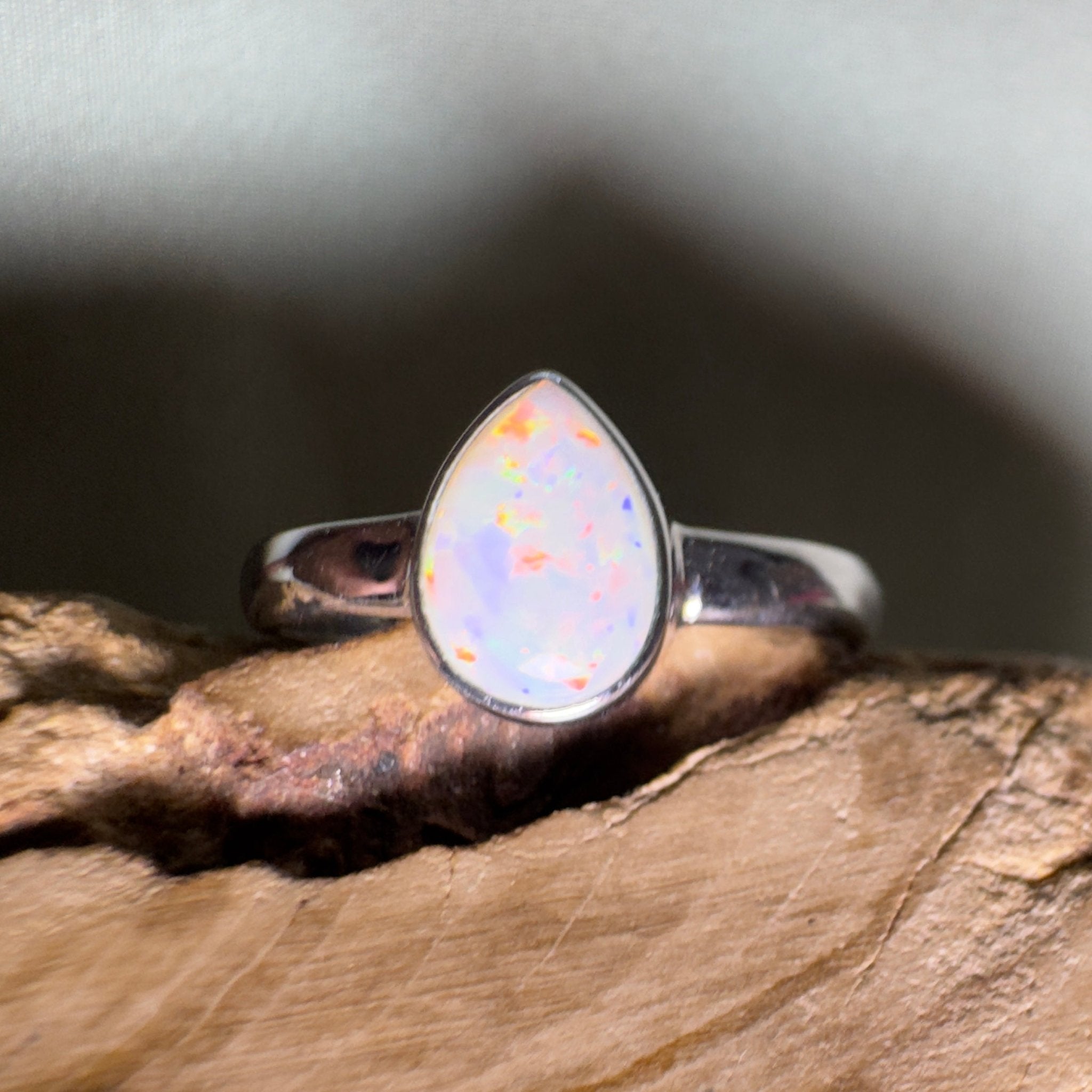 Esperance Coast Spectrum Tide – 1.1ct Solid Lightning Ridge Opal 925 Sterling Silver Ring