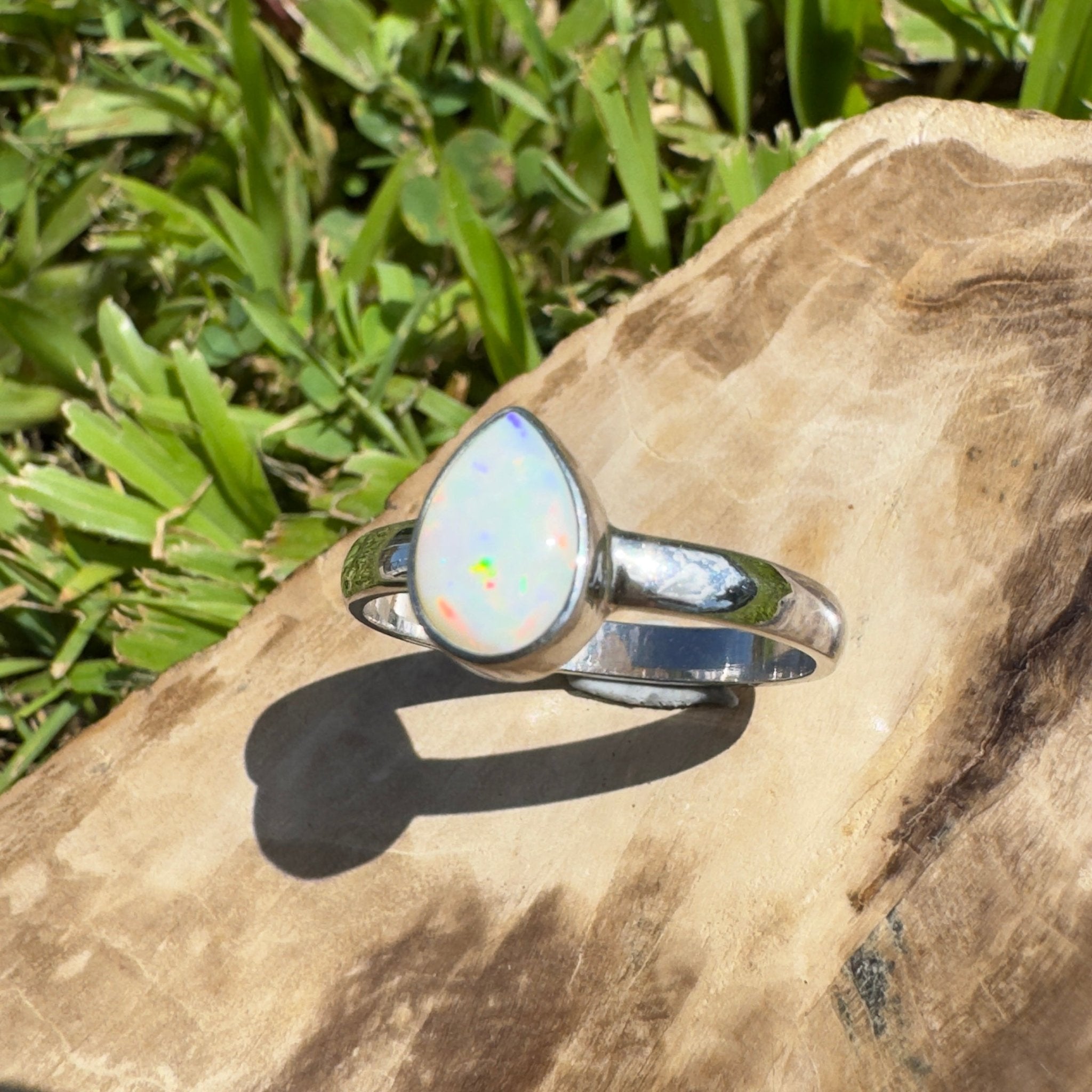 Esperance Coast Spectrum Tide – 1.1ct Solid Lightning Ridge Opal 925 Sterling Silver Ring