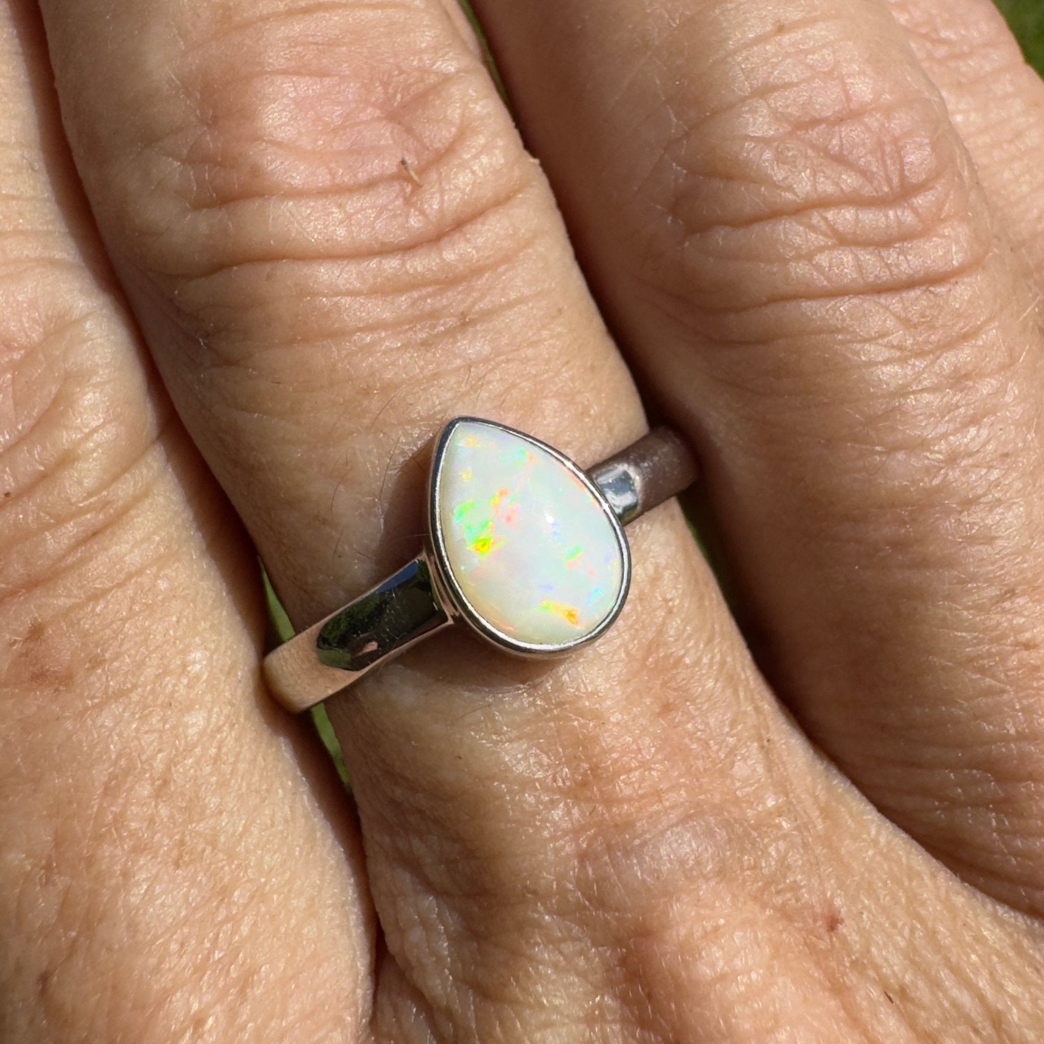 Esperance Coast Spectrum Tide – 1.1ct Solid Lightning Ridge Opal 925 Sterling Silver Ring