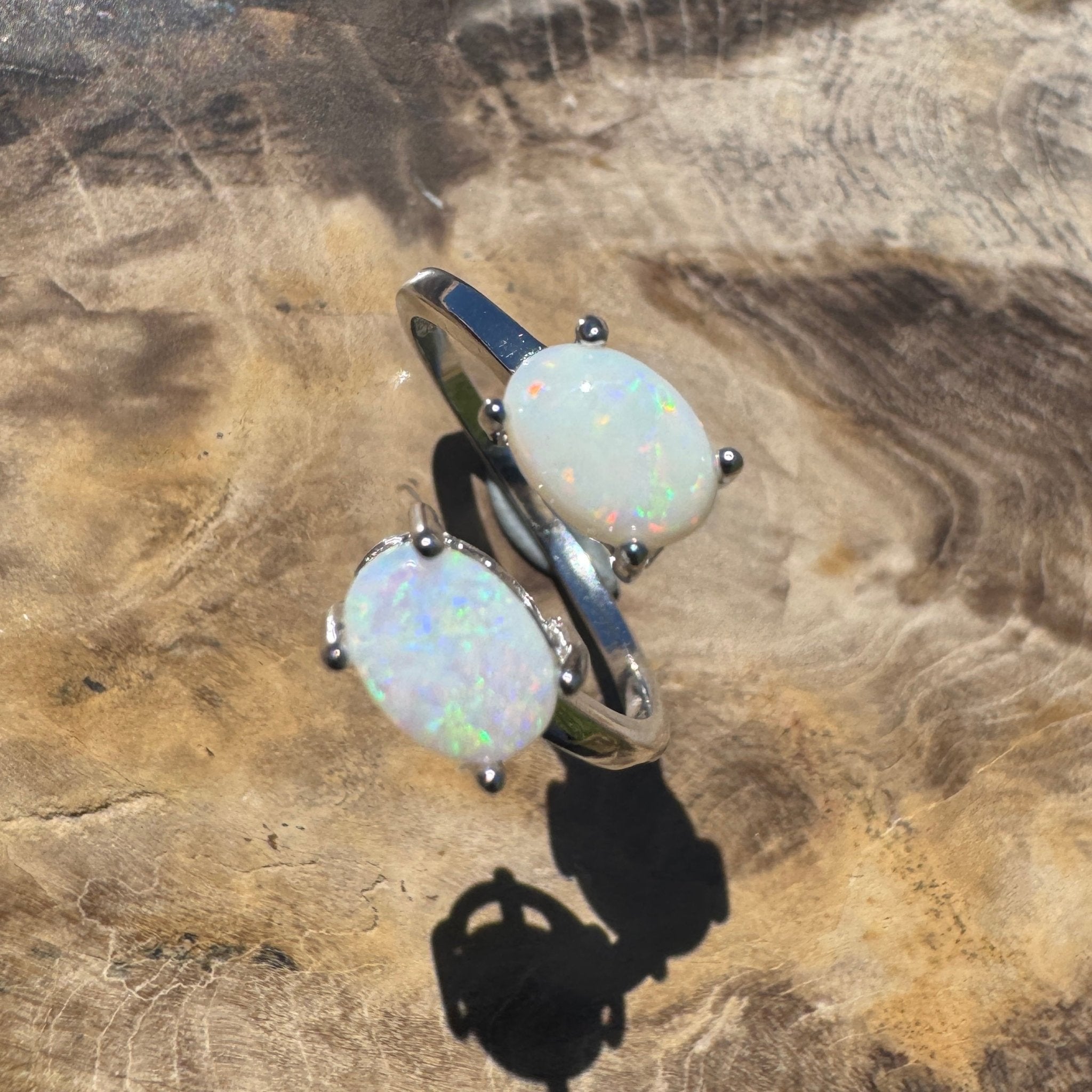 Exmouth Horizon - 1.4ct Coober Pedy Opal 925 Silver Ring