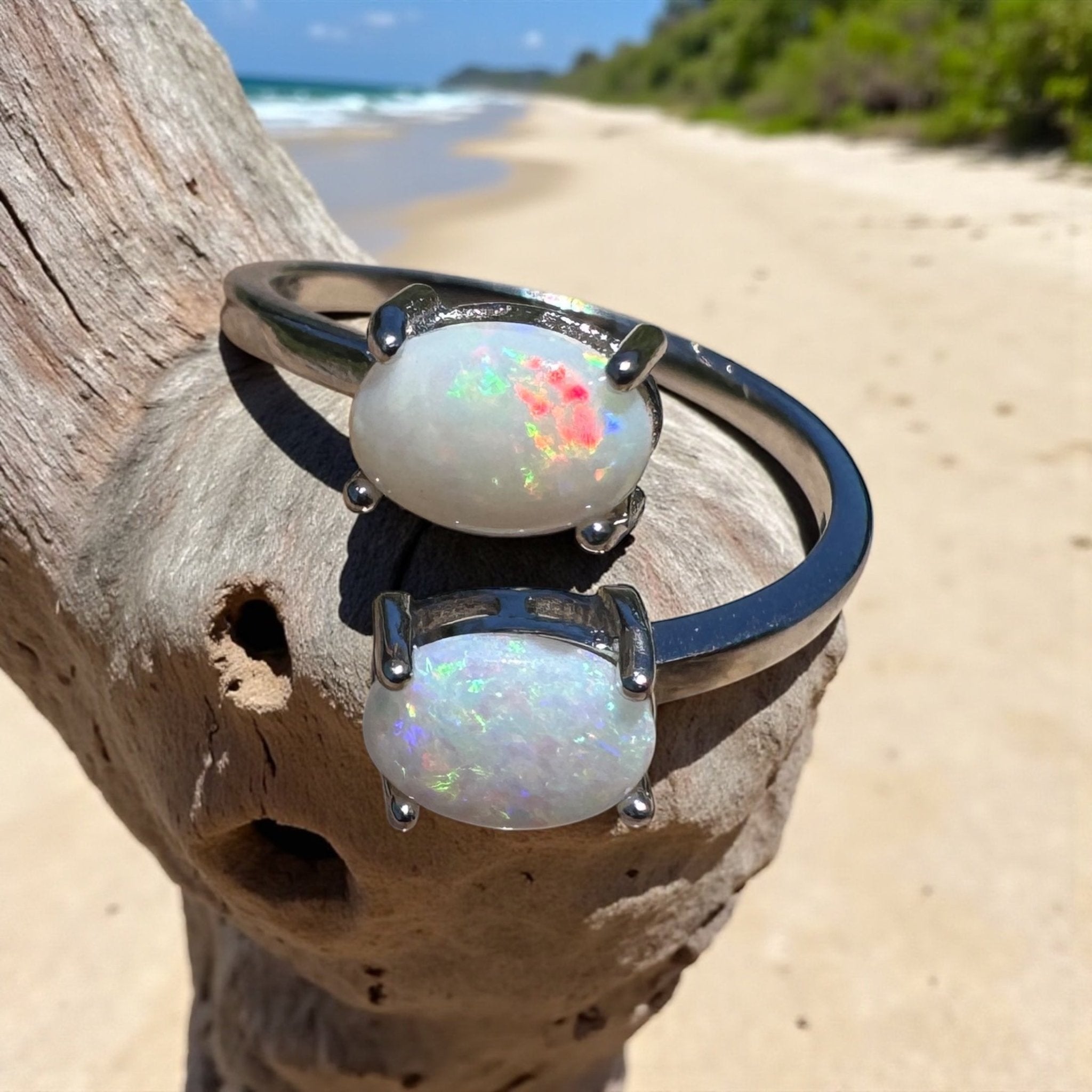 Exmouth Horizon - 1.4ct Coober Pedy Opal 925 Silver Ring
