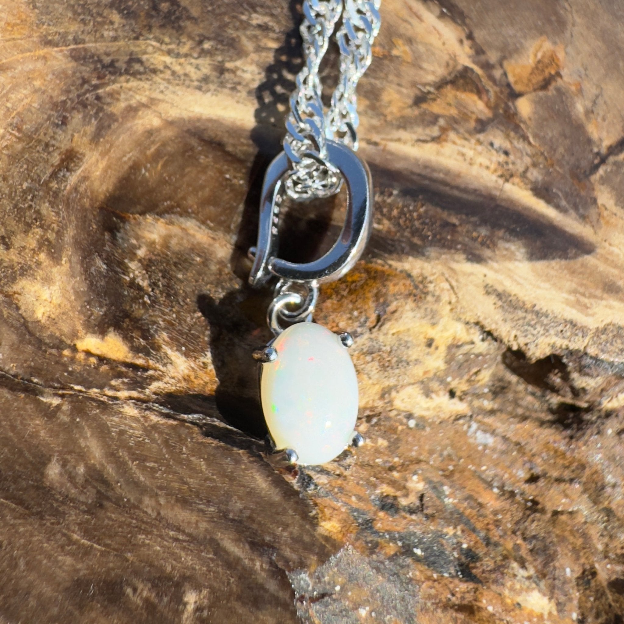 Eyre Wonder - 0.6ct Coober Pedy Opal 925 Silver Pendant