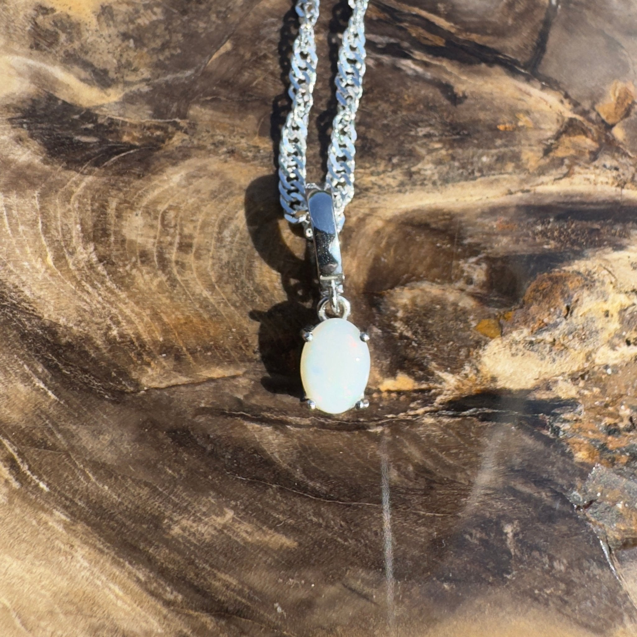 Eyre Wonder - 0.6ct Coober Pedy Opal 925 Silver Pendant