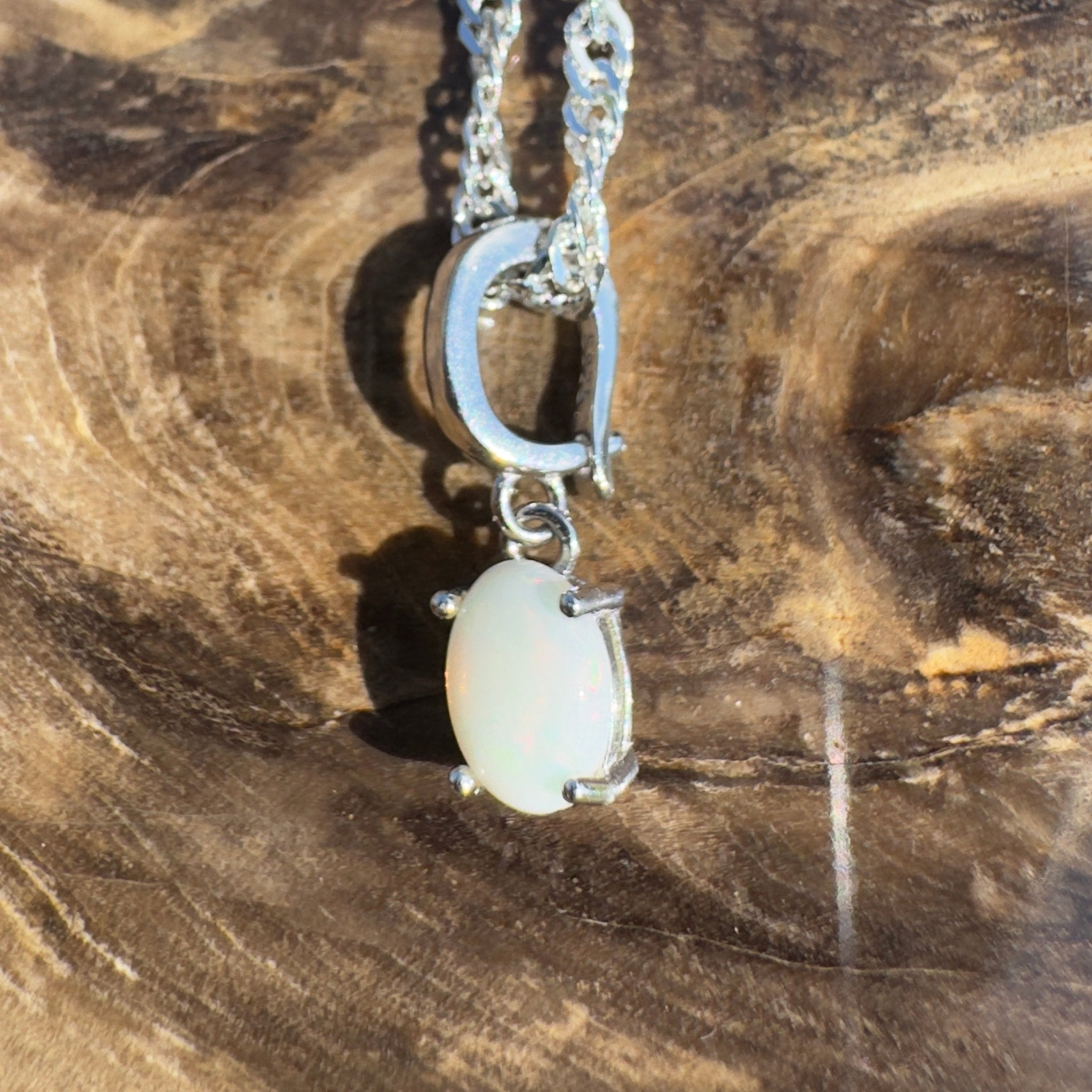 Eyre Wonder - 0.6ct Coober Pedy Opal 925 Silver Pendant