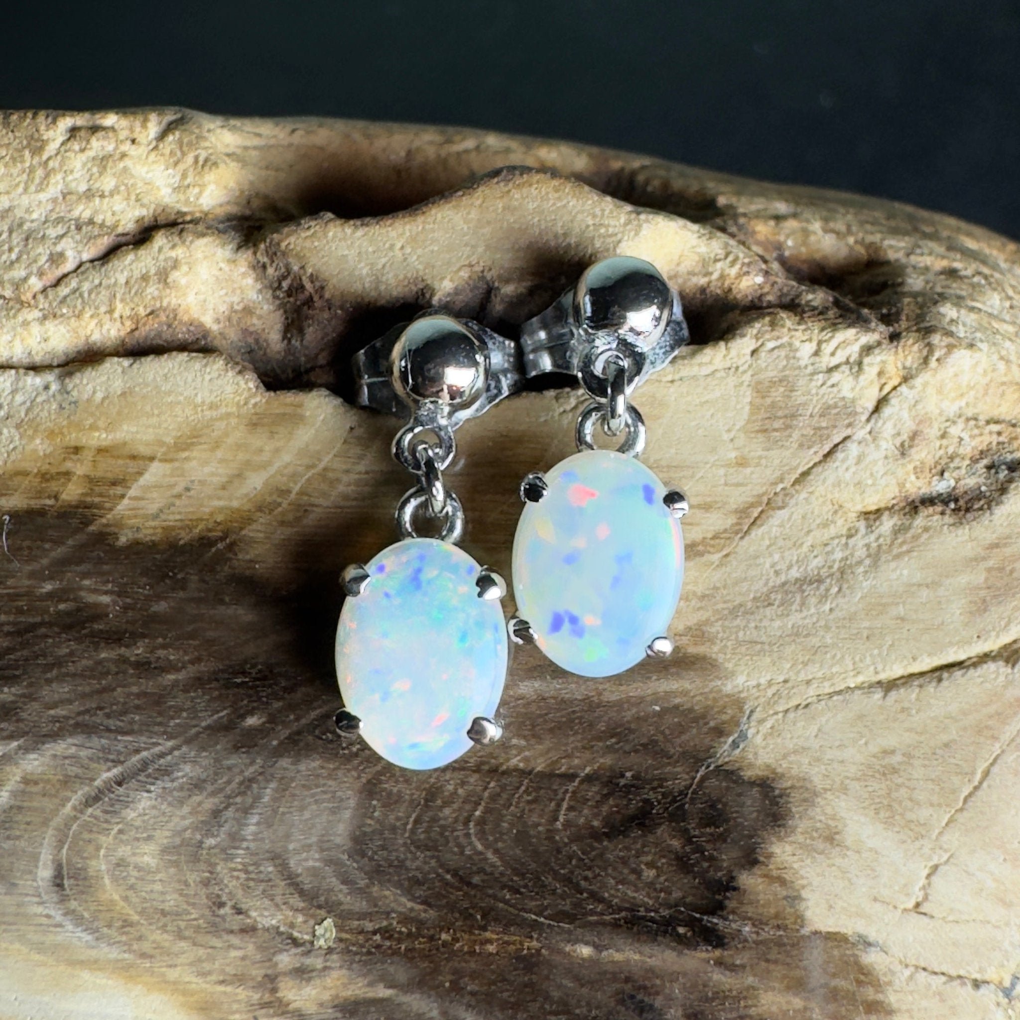 Far North Gleam - 1.8ct Coober Pedy Opal 925 Silver Earrings