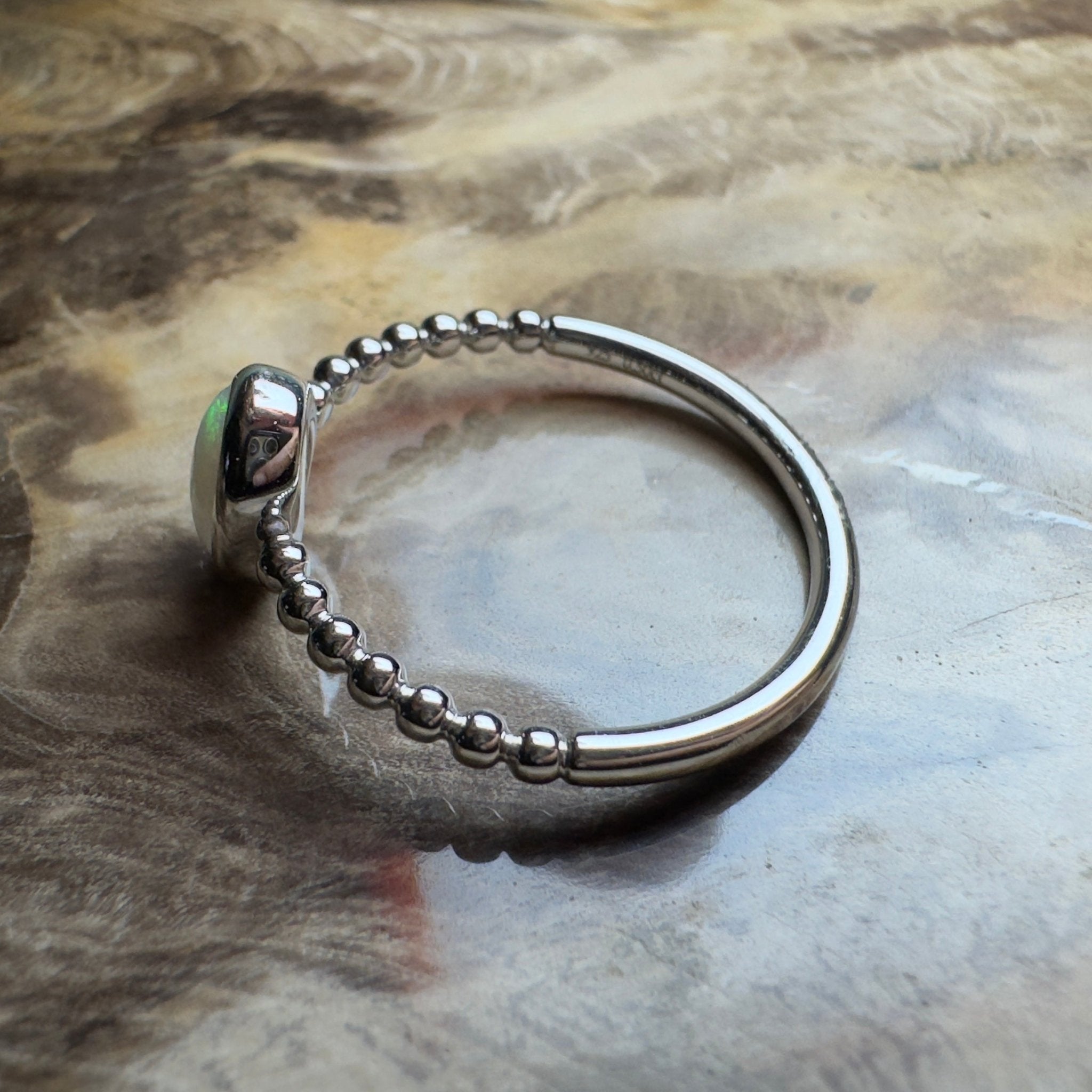 Far North Opaline ~ 0.5ct Solid Coober Pedy Opal 925 Silver Ring