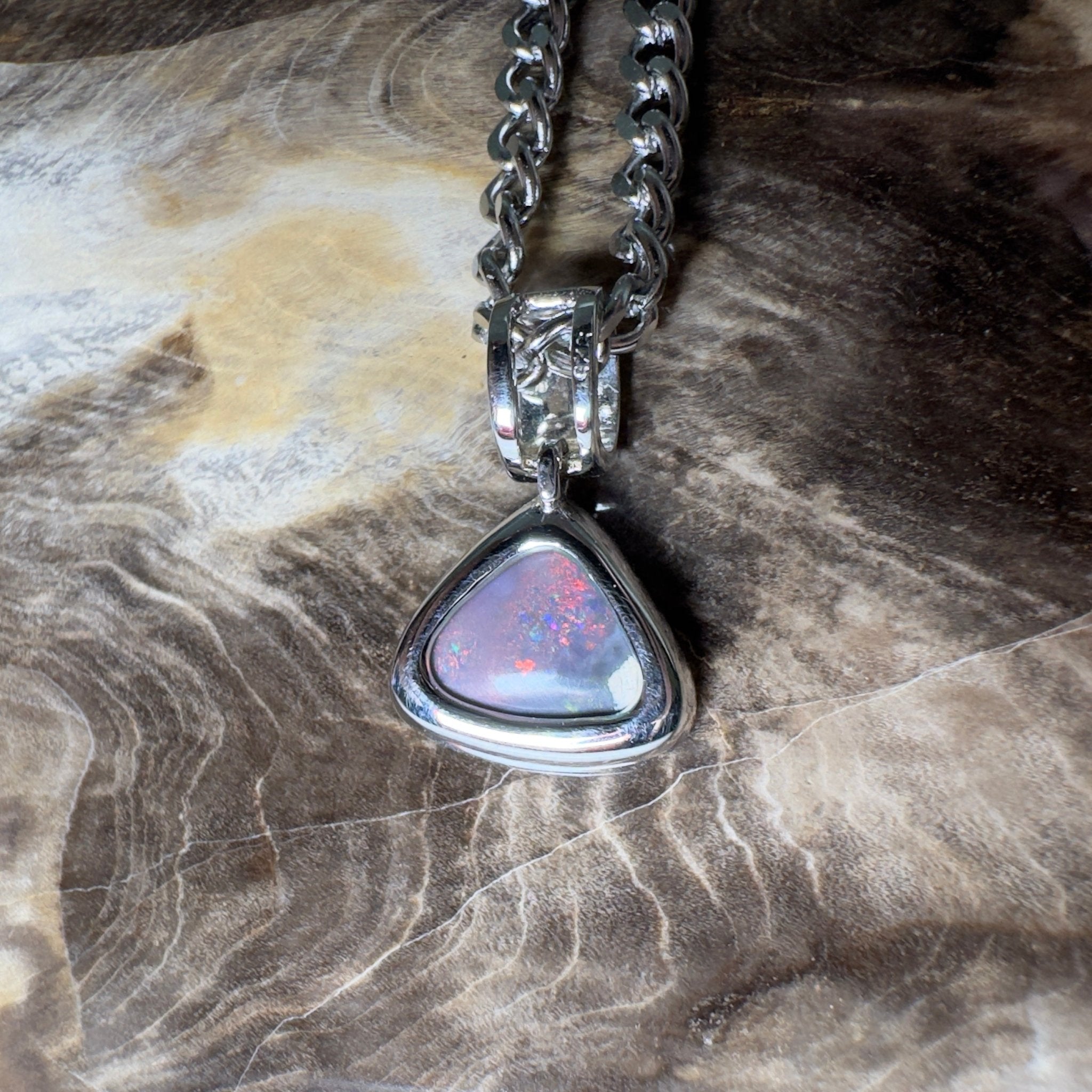 Flinders Nocturne ~ 1.3ct Lightning Ridge Black Opal 925 Silver Pendant