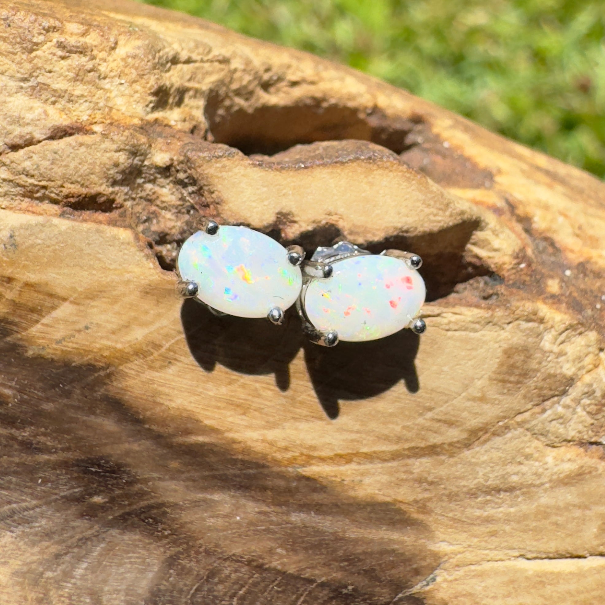 Freycinet Spark - 0.6ct Coober Pedy Opal 925 Silver Earrings