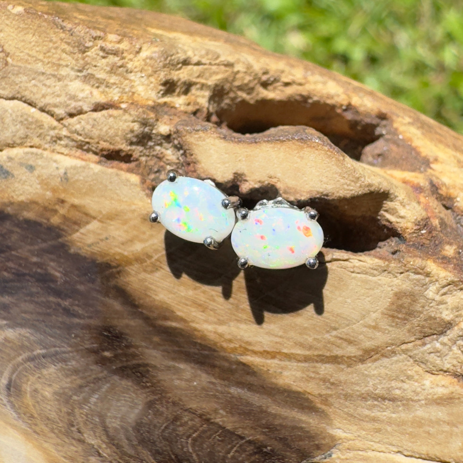 Freycinet Spark - 0.6ct Coober Pedy Opal 925 Silver Earrings