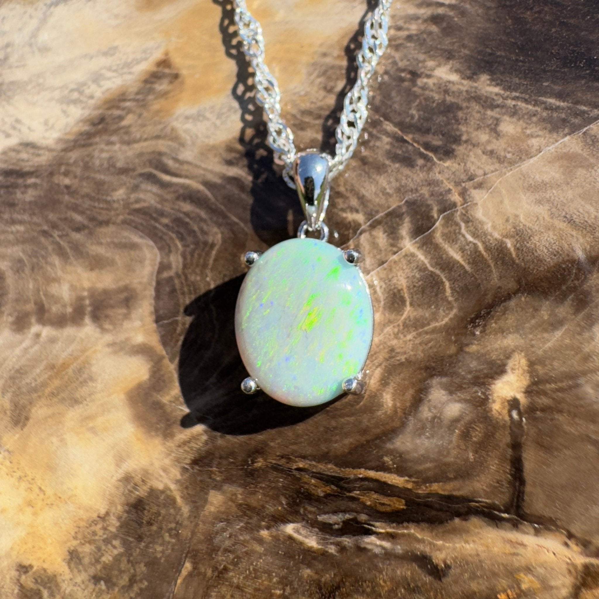 Gawler Drift ~ 1.9ct Mintabie Opal 925 Silver Pendant