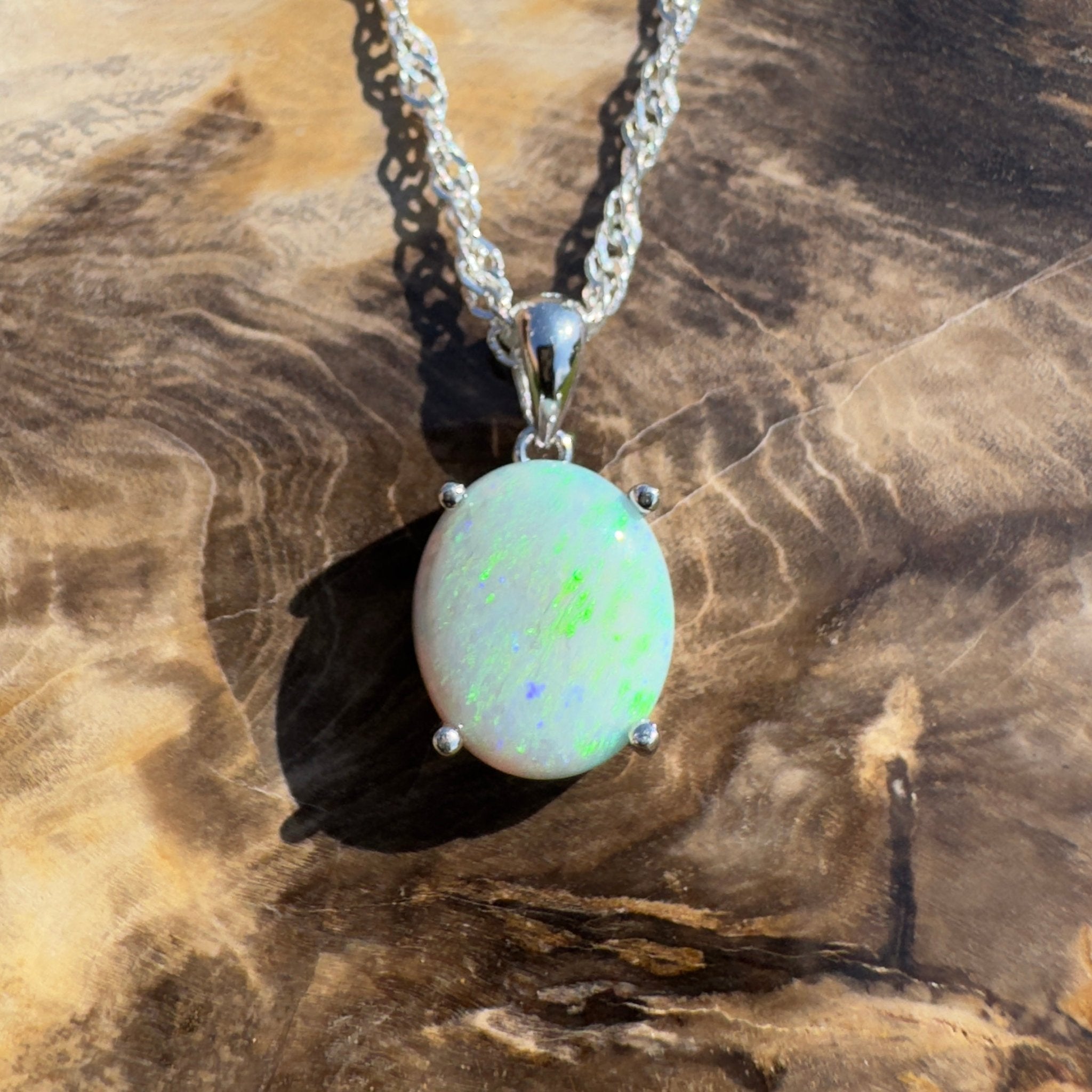 Gawler Drift ~ 1.9ct Mintabie Opal 925 Silver Pendant