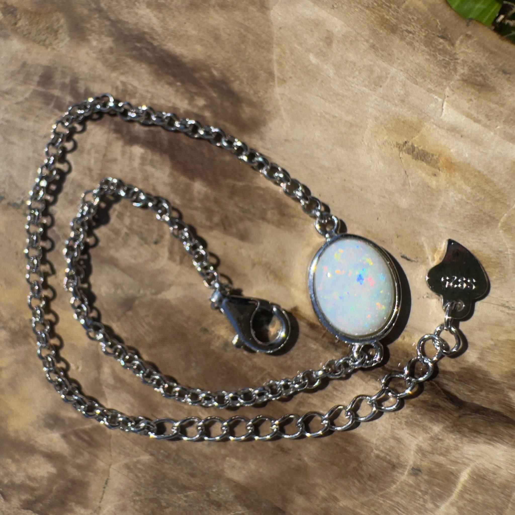 Gibb River Light ~ 1ct Coober Pedy Opal 925 Sterling Silver Bracelet