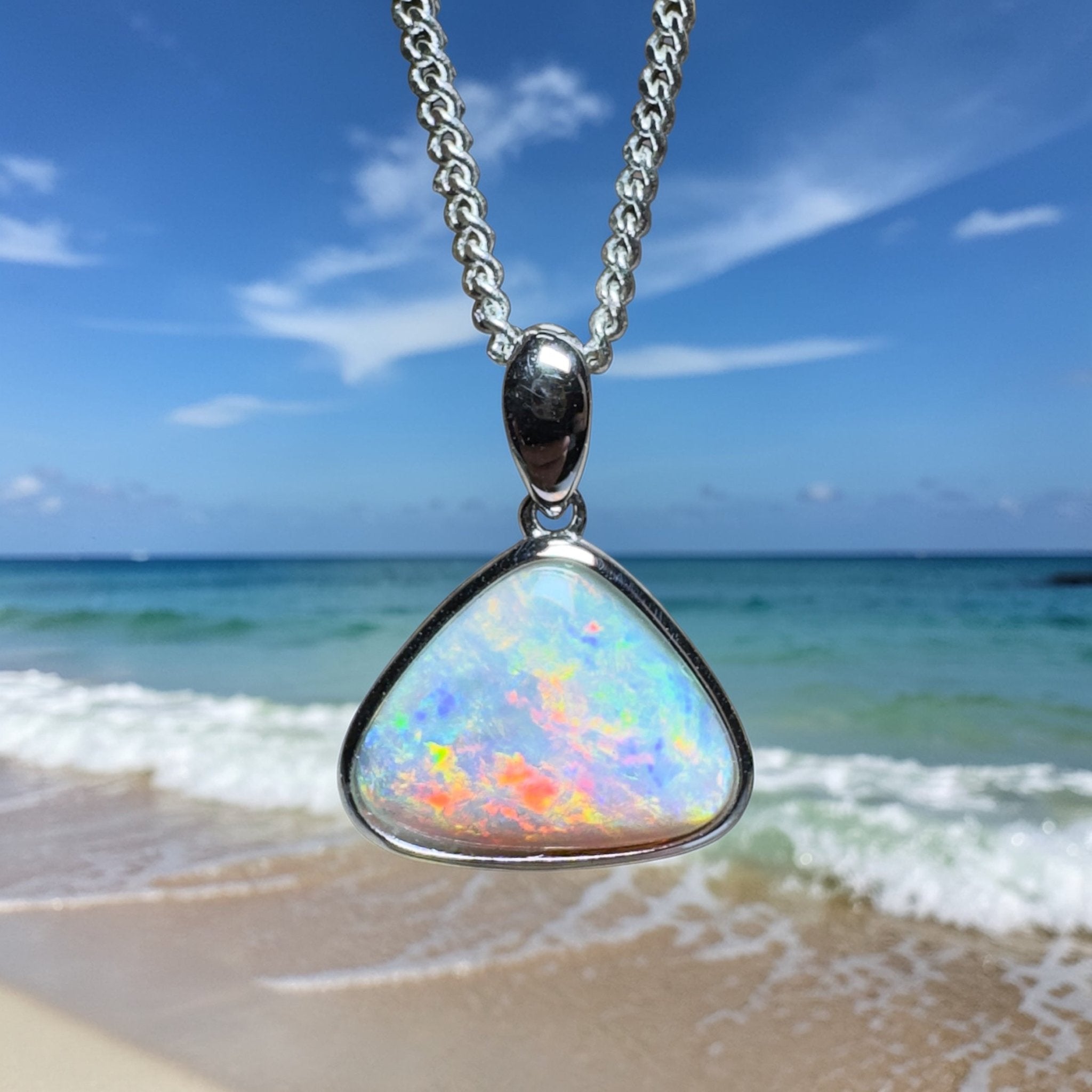 Gibson Horizon ~ 3ct Coober Pedy Opal 925 Silver Pendant