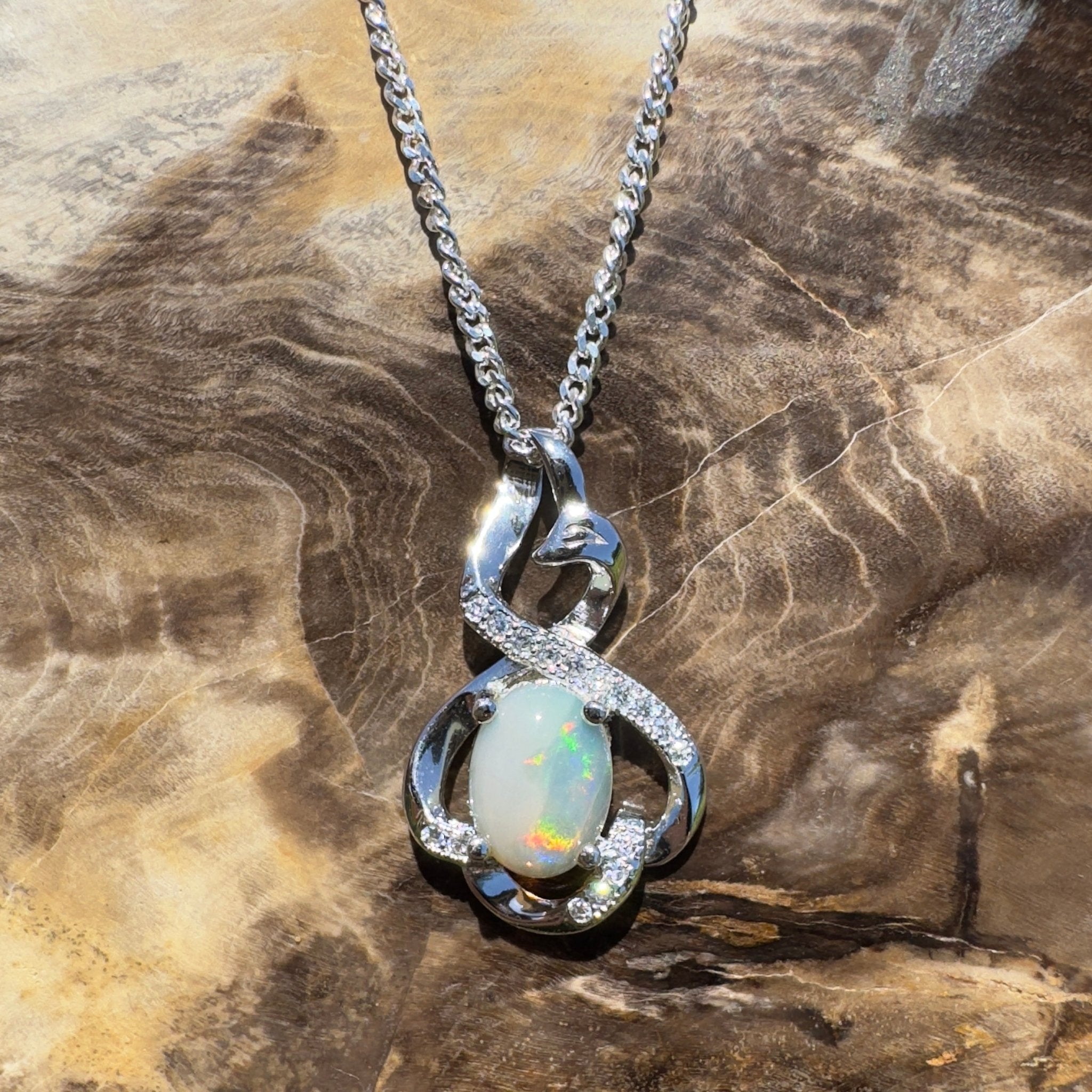 Glen Hope Glow ~ 0.8ct Lightning Ridge Opal 925 Silver Pendant