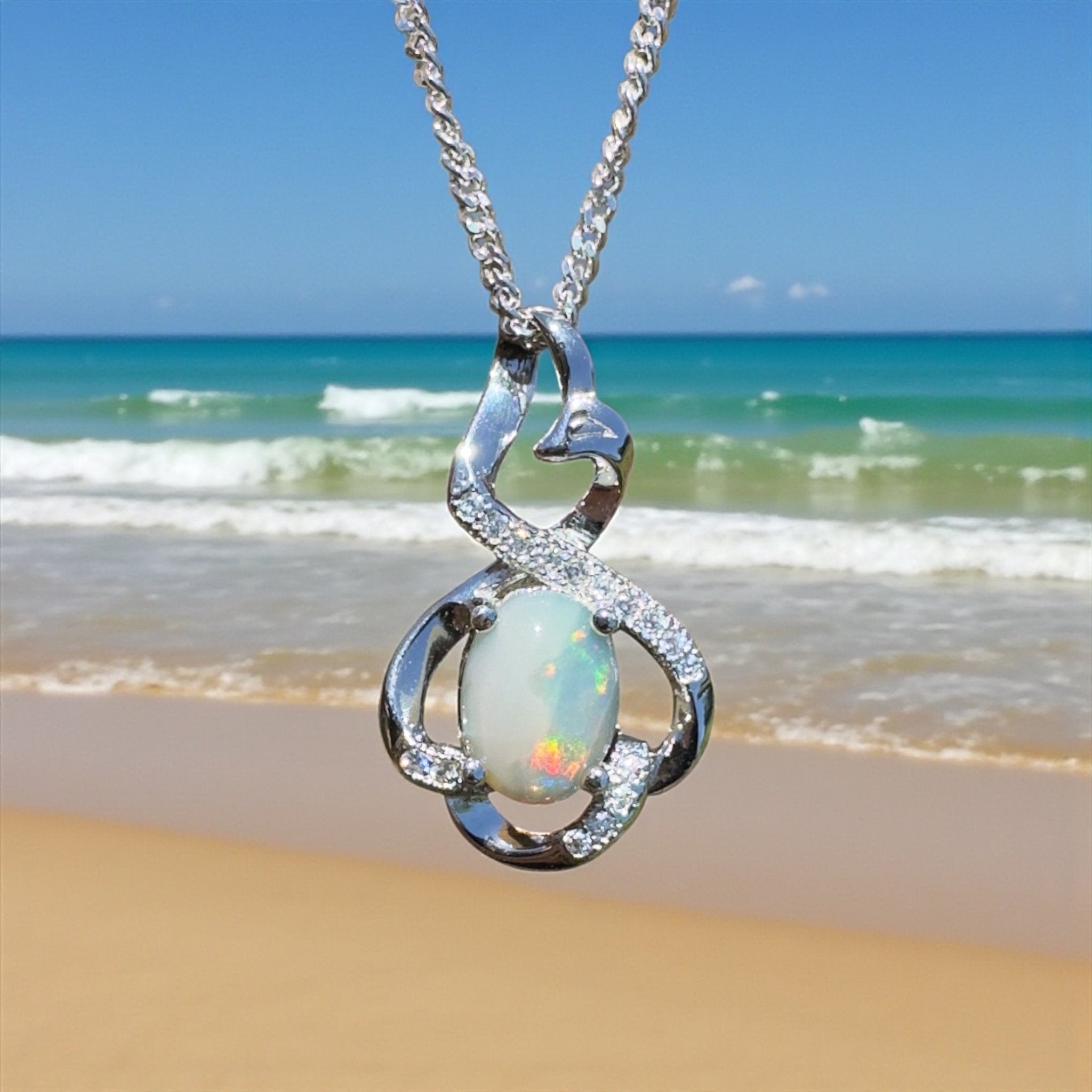 Glen Hope Glow ~ 0.8ct Lightning Ridge Opal 925 Silver Pendant