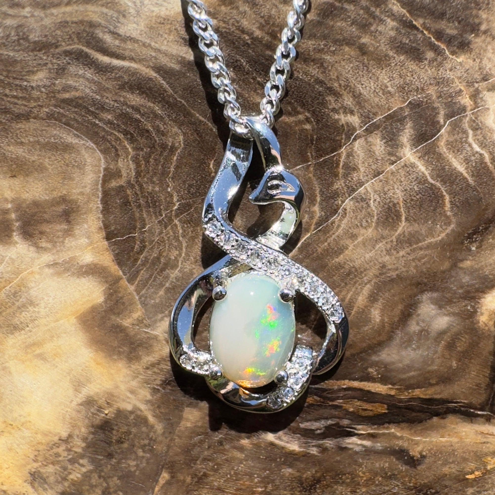 Glen Hope Glow ~ 0.8ct Lightning Ridge Opal 925 Silver Pendant