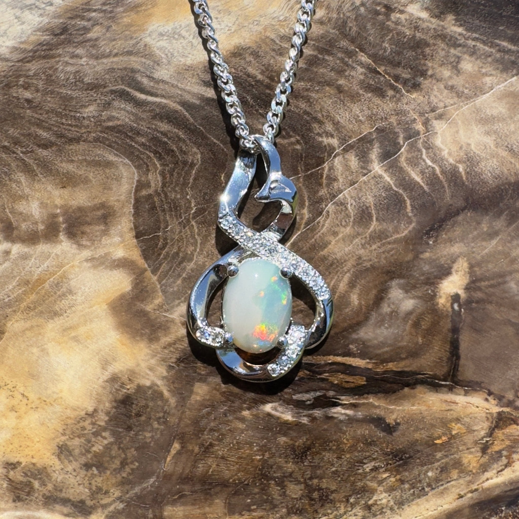 Glen Hope Glow ~ 0.8ct Lightning Ridge Opal 925 Silver Pendant