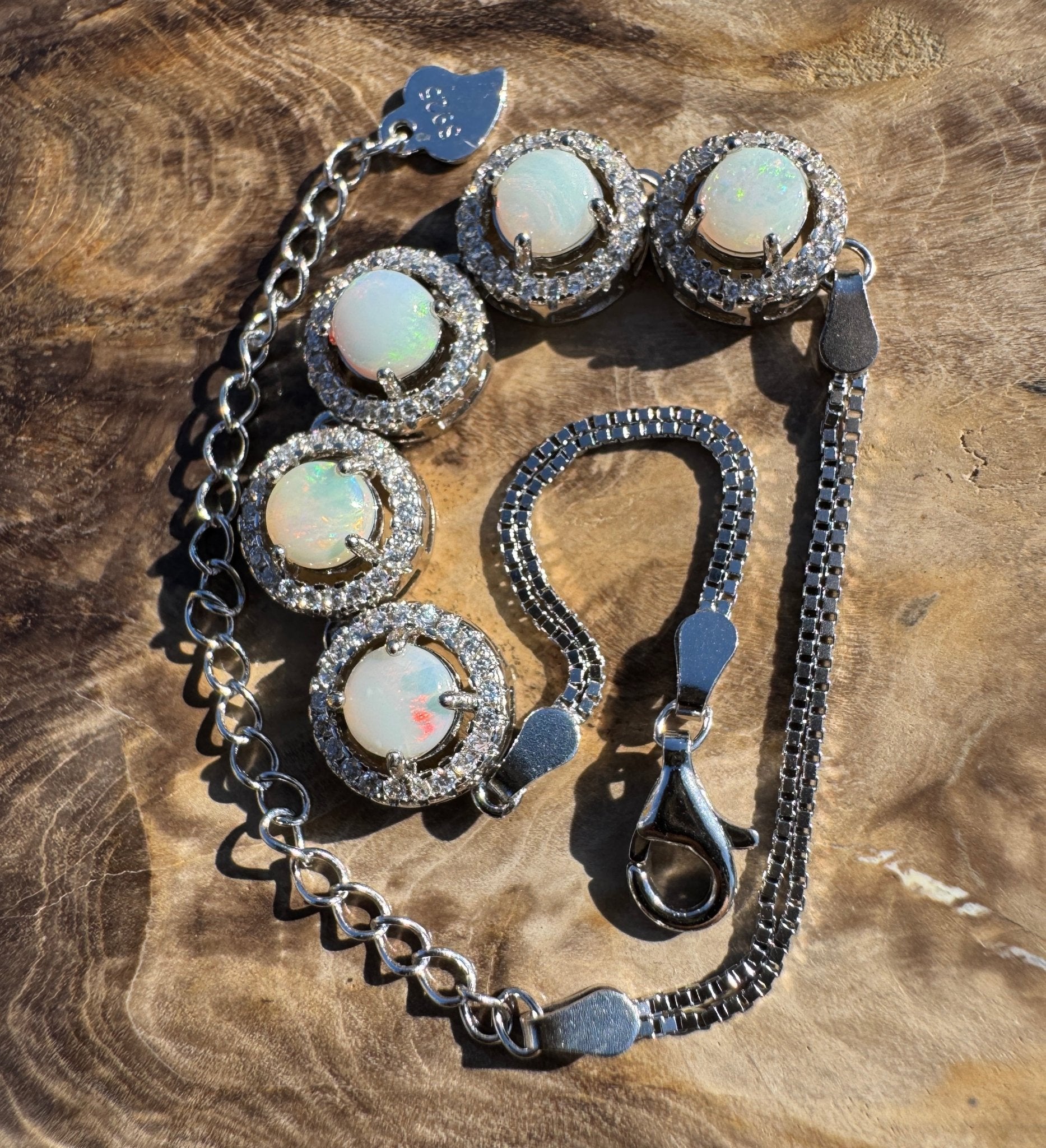 Great Sandy Drift - 1.5ct Coober Pedy Opal 925 Silver Bracelet