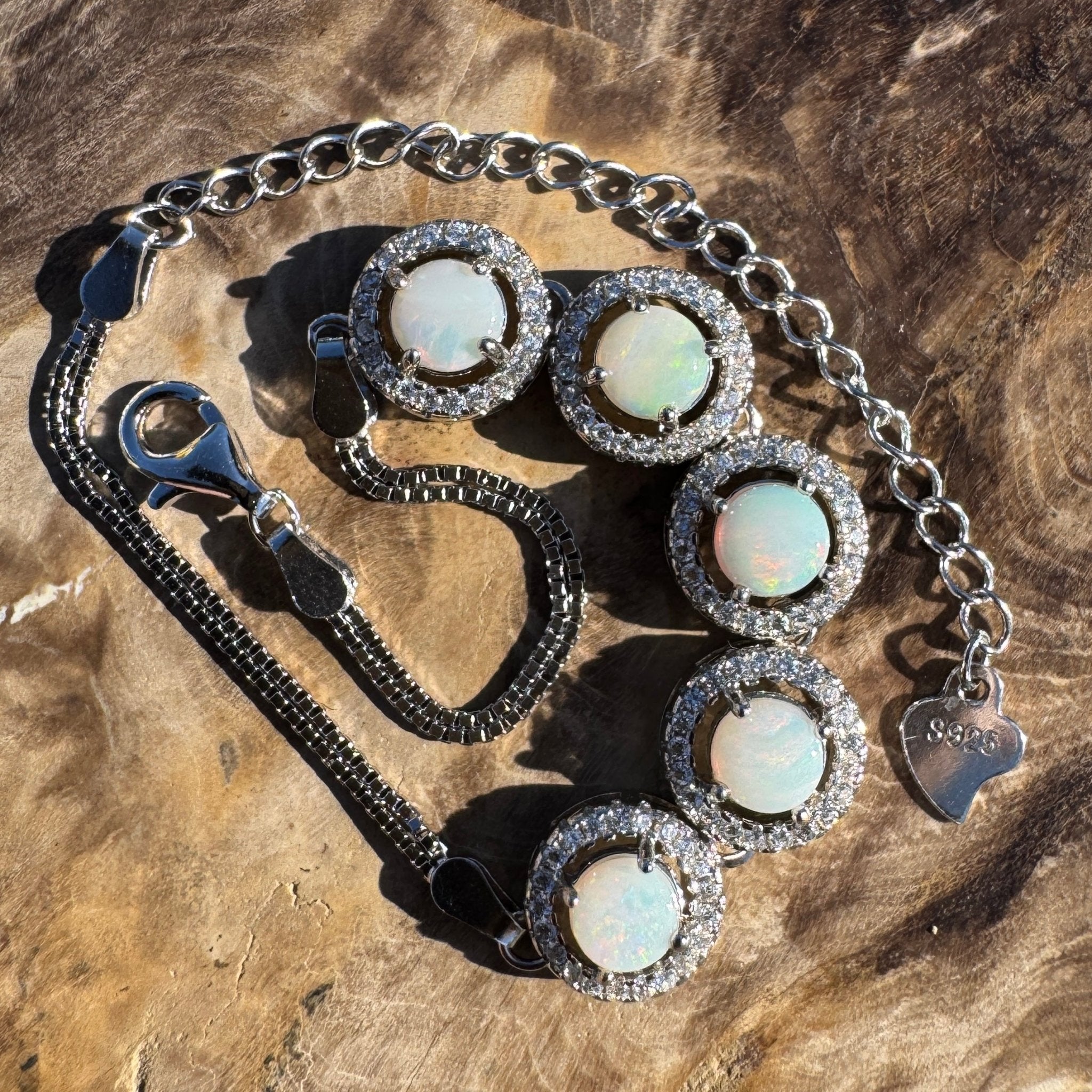 Great Sandy Drift - 1.5ct Coober Pedy Opal 925 Silver Bracelet