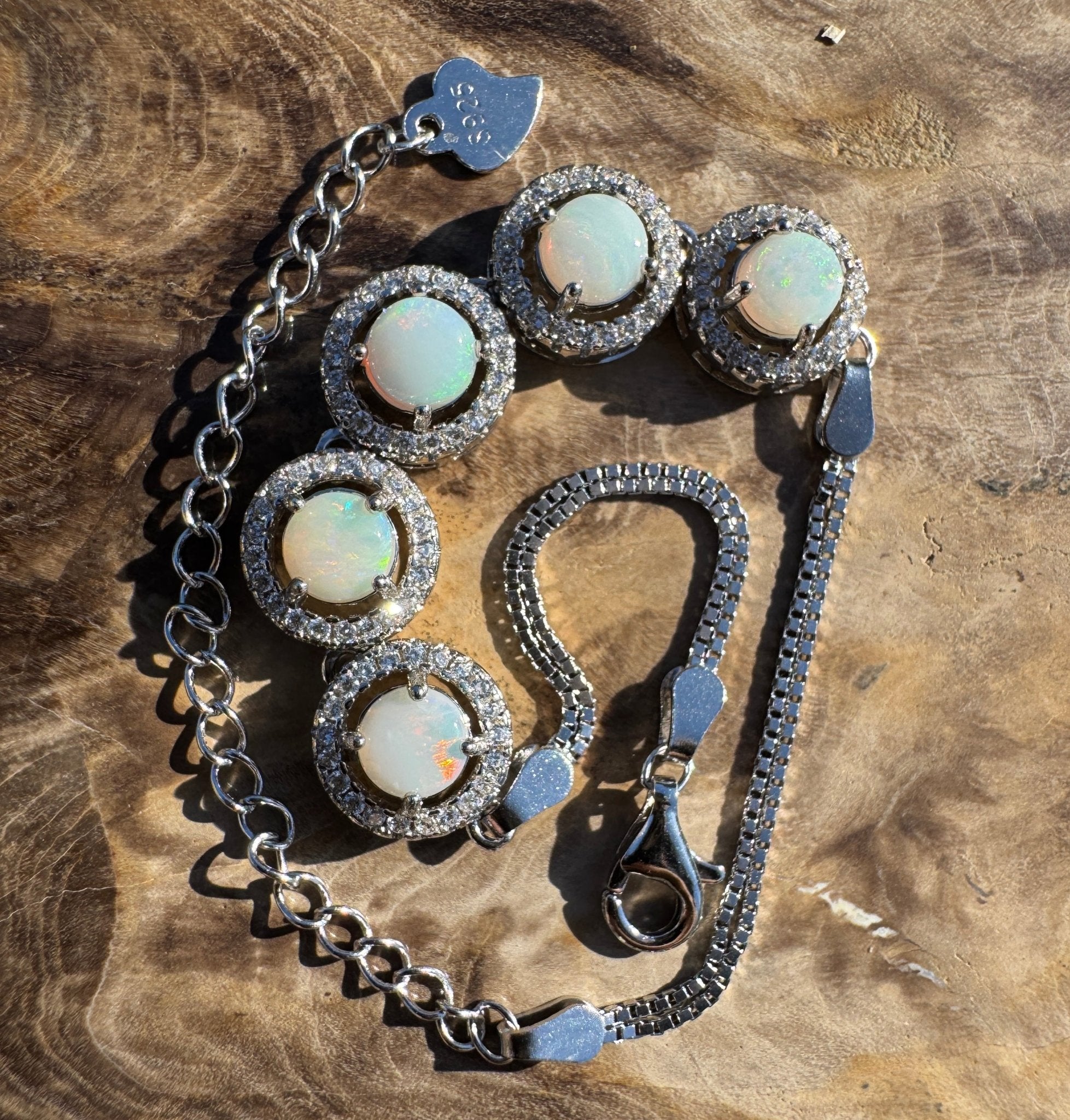 Great Sandy Drift - 1.5ct Coober Pedy Opal 925 Silver Bracelet