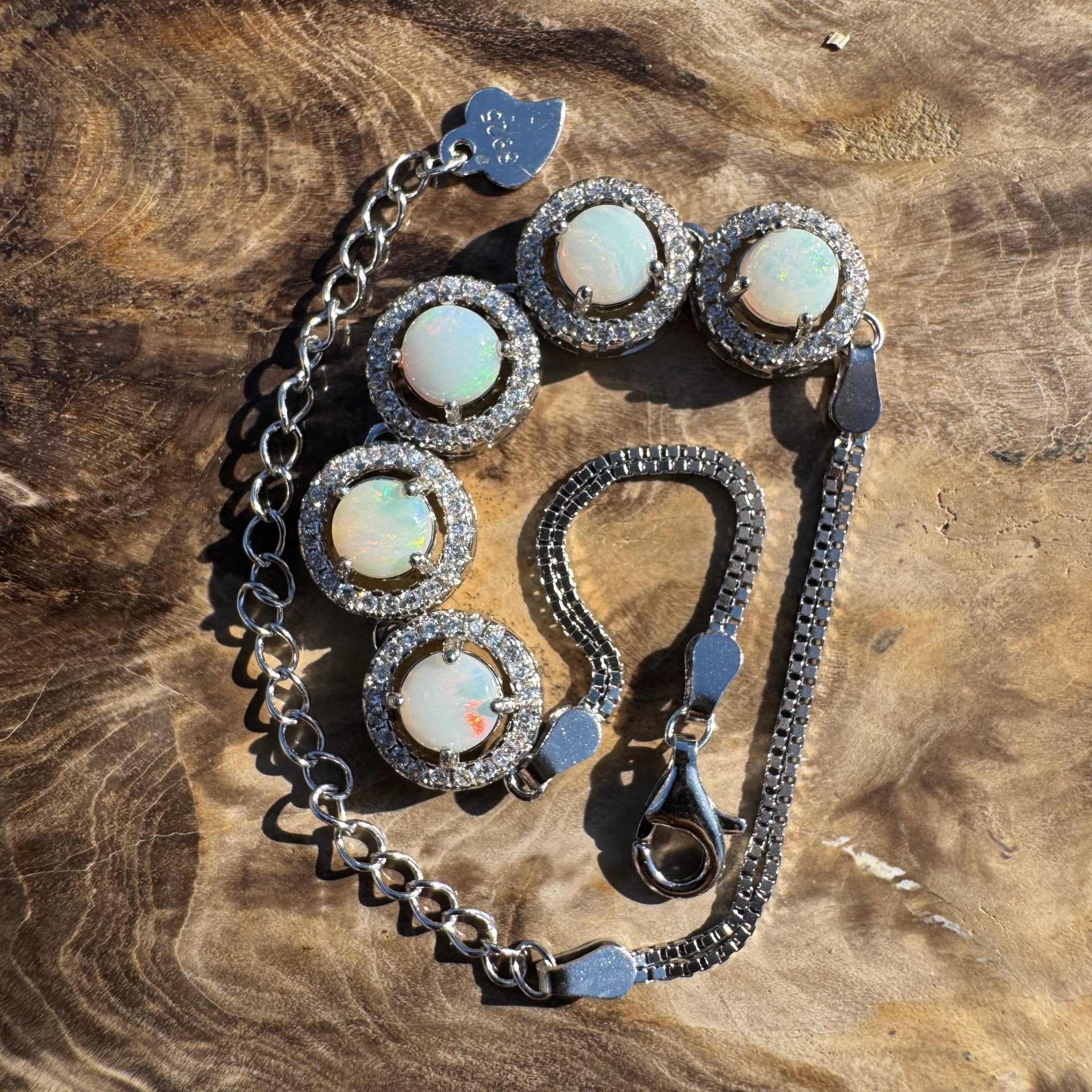 Great Sandy Drift - 1.5ct Coober Pedy Opal 925 Silver Bracelet