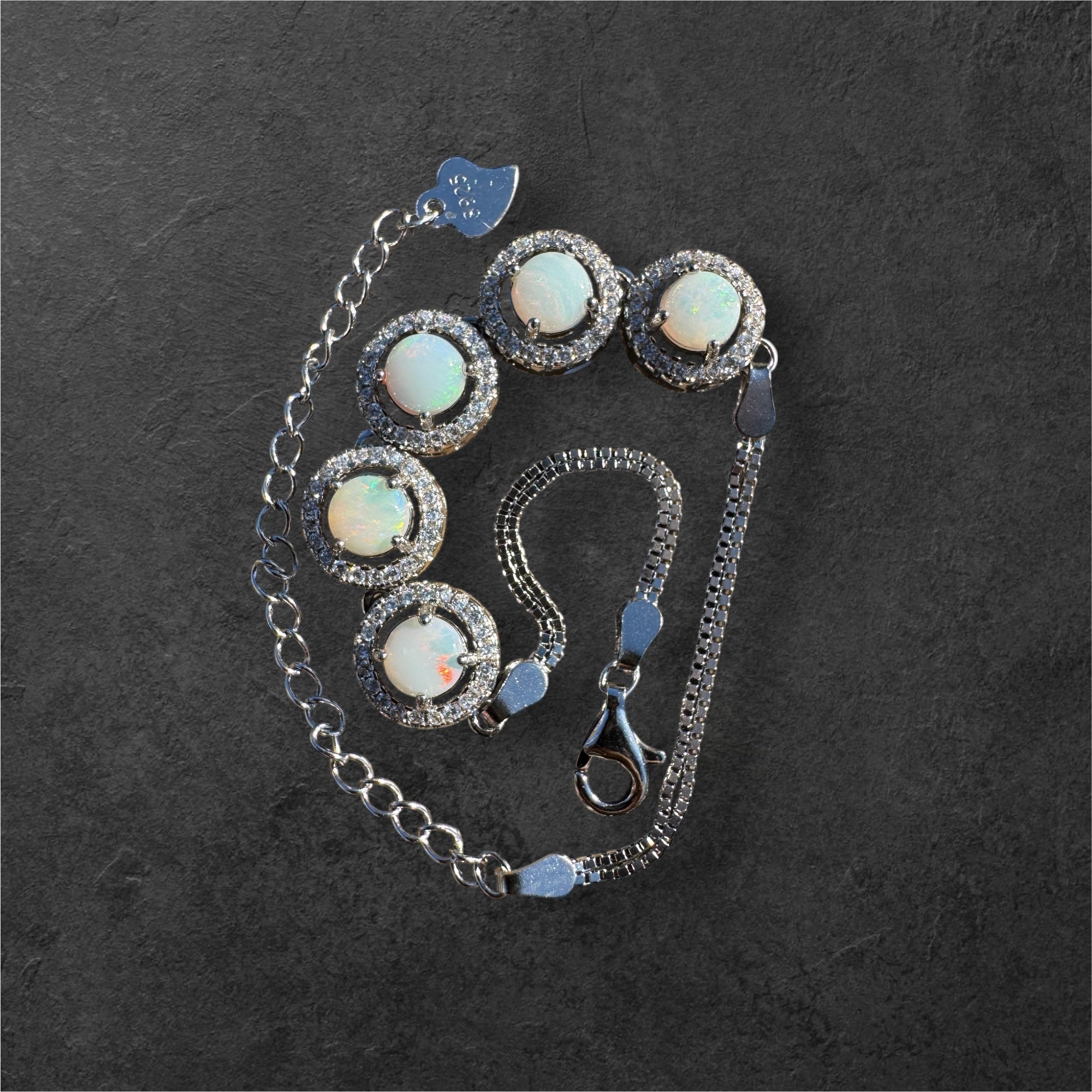 Great Sandy Drift - 1.5ct Coober Pedy Opal 925 Silver Bracelet