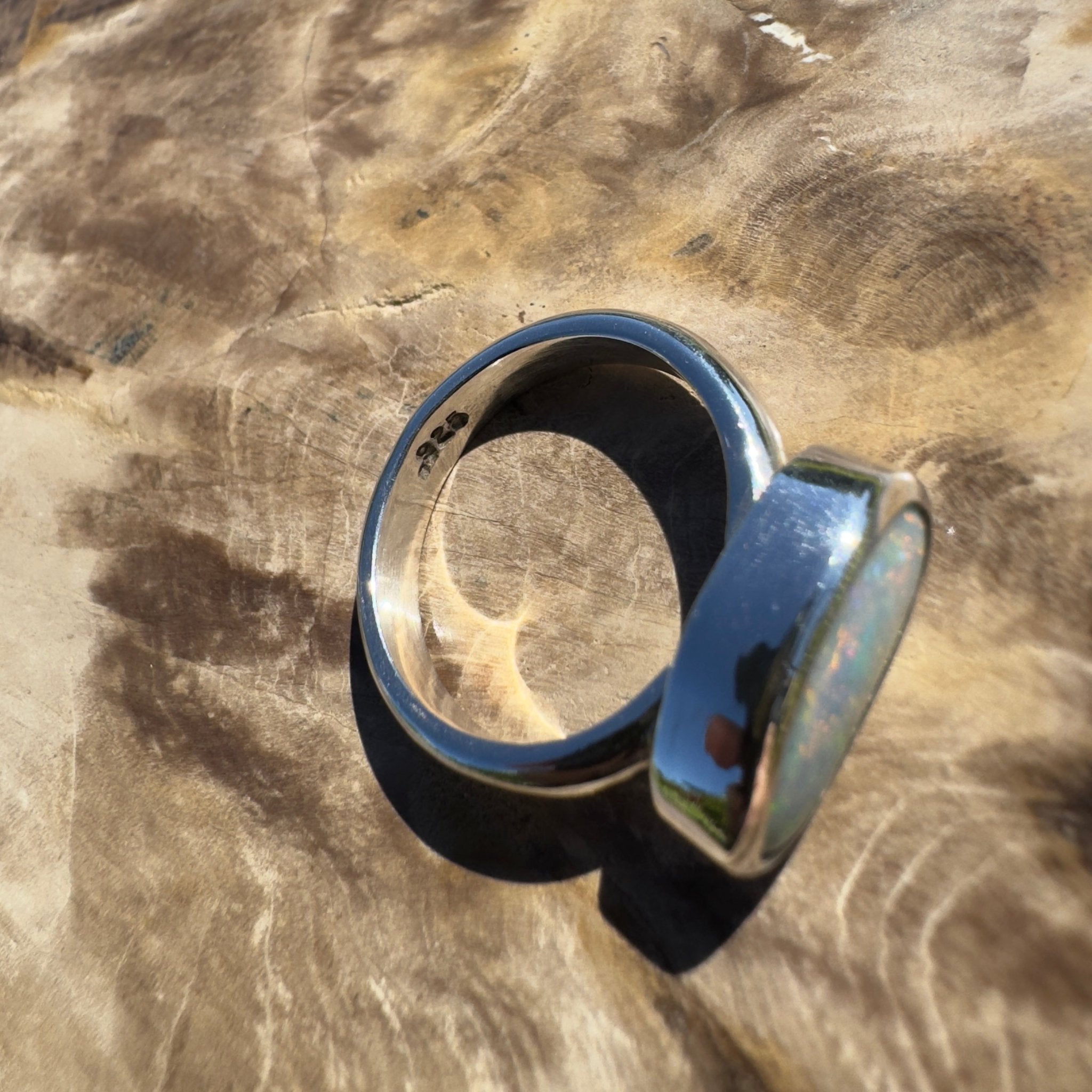 Great Southern Skies ~ 2.1ct Solid Lightning Ridge Opal 925 Silver Ring