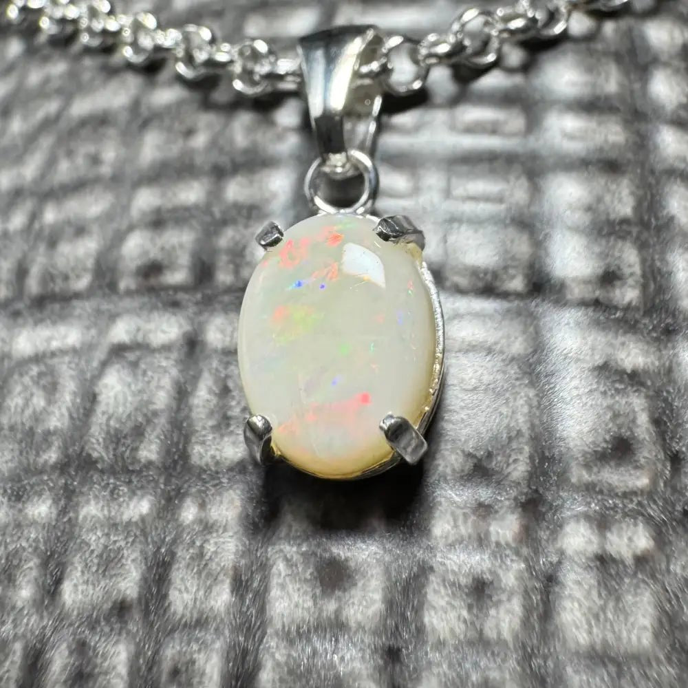 'Grevillea Glow' ~ Handcrafted 0.9ct Solid Coober Pedy Opal 925 Sterling Silver Pendant Necklace