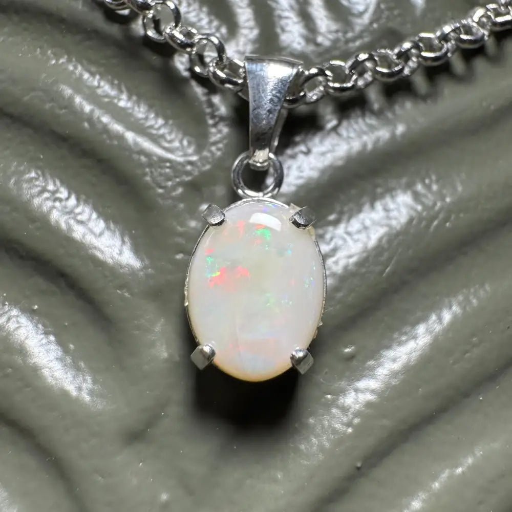 'Grevillea Glow' ~ Handcrafted 0.9ct Solid Coober Pedy Opal 925 Sterling Silver Pendant Necklace