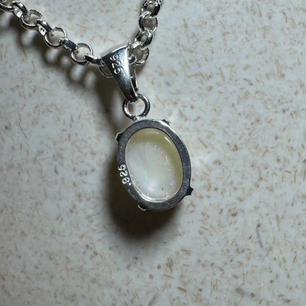 'Grevillea Glow' ~ Handcrafted 0.9ct Solid Coober Pedy Opal 925 Sterling Silver Pendant Necklace