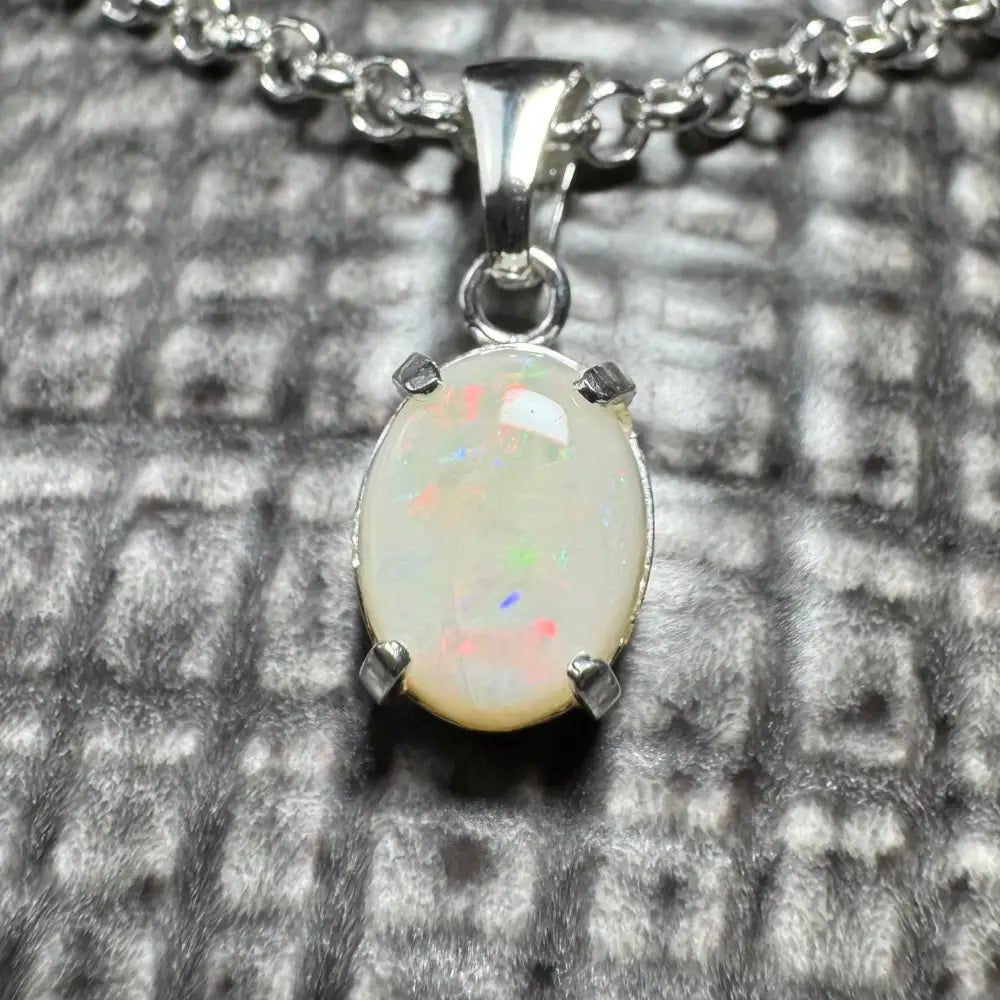 'Grevillea Glow' ~ Handcrafted 0.9ct Solid Coober Pedy Opal 925 Sterling Silver Pendant Necklace