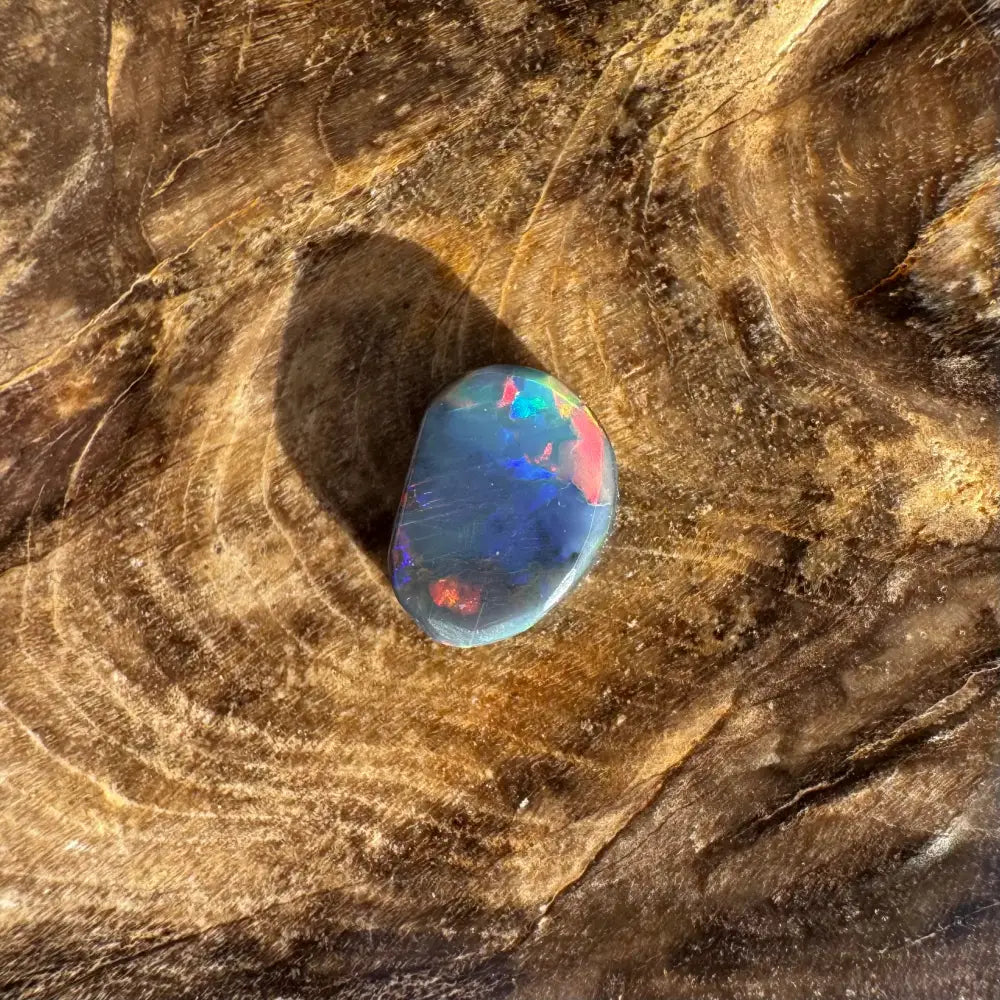 Iridescent Black Opal Cabochon from Lightning Ridge in the Hand-Cut Solid Black Opal product