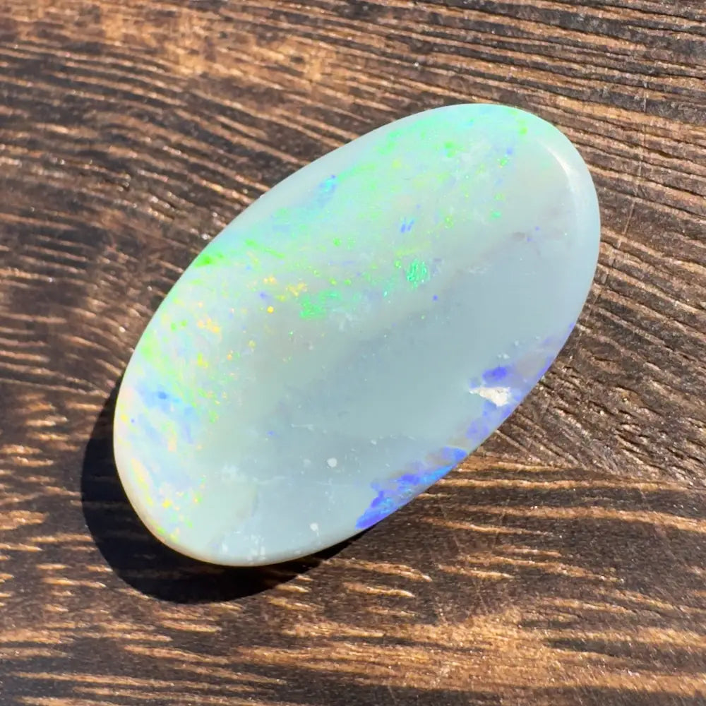 Iridescent oval opal cabochon from Hand-Cut Solid Lightning Ridge Opal 11.6carat