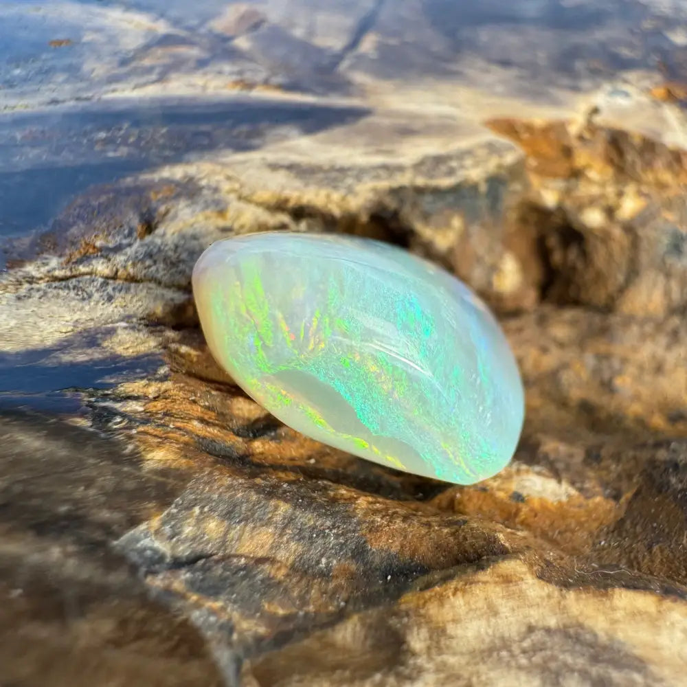 Iridescent opal cabochon from Hand-Cut Solid Lightning Ridge Opal 7.3 carats