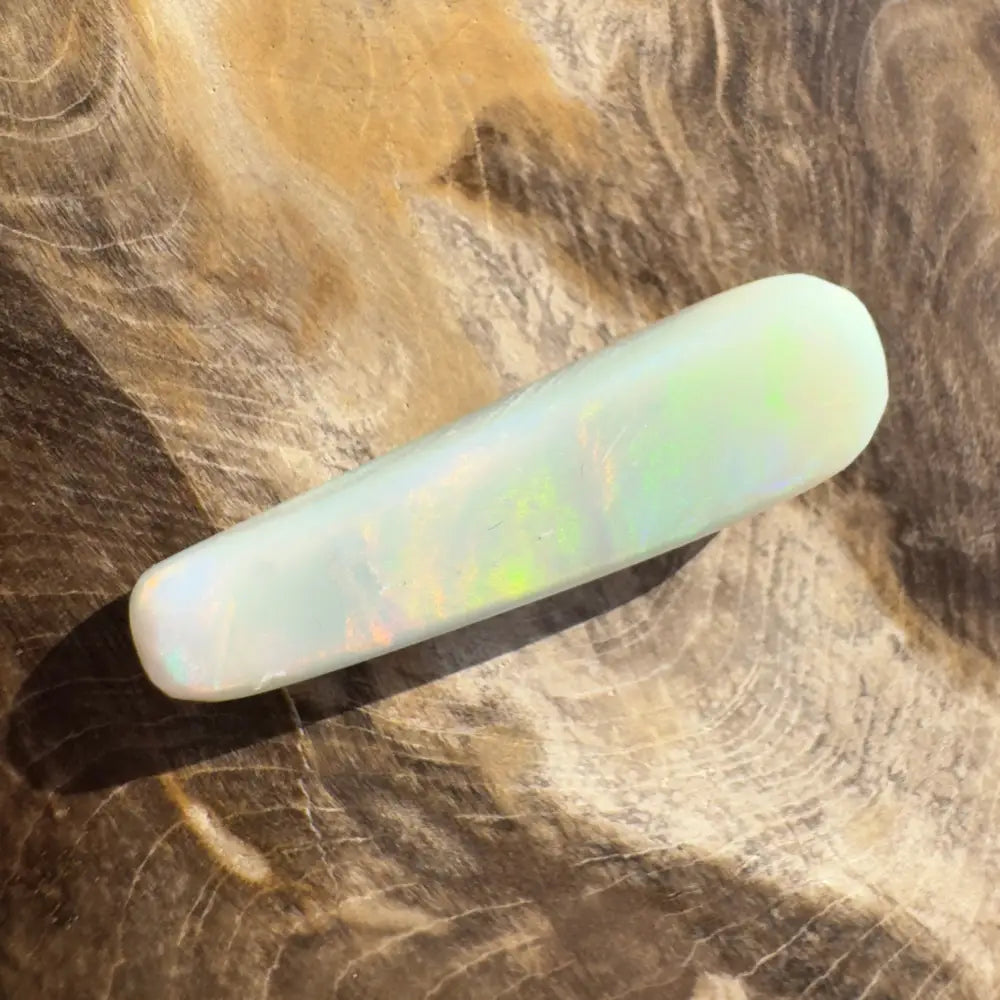 Iridescent white opal wand from Hand-Cut Solid Lightning Ridge Opal 7.5 carats