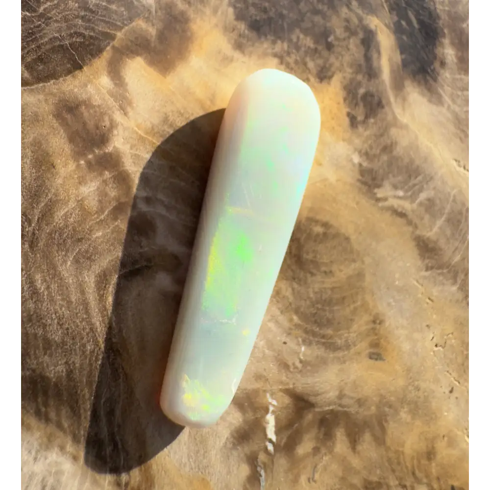Iridescent white opal cabochon from Hand-Cut Solid Lightning Ridge Opal 7.5 carats