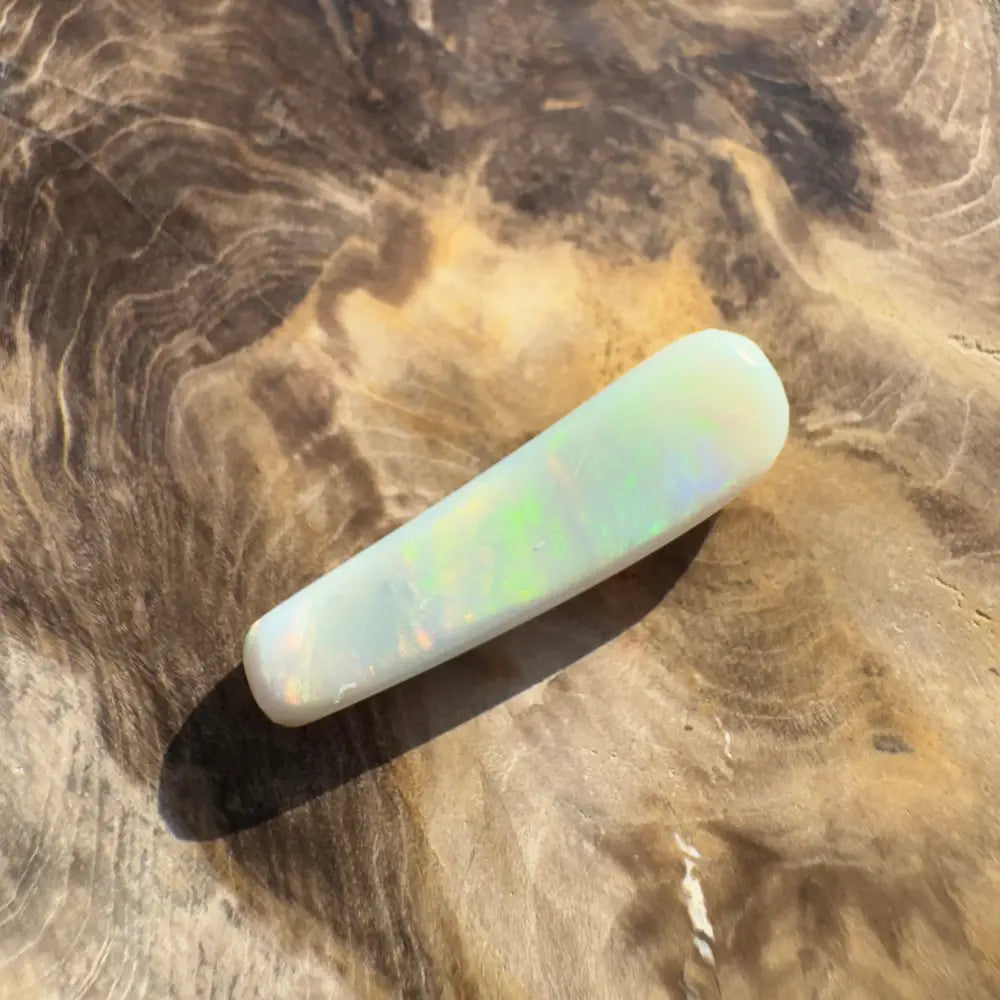 Iridescent white opal wand from Hand-Cut Solid Lightning Ridge Opal 7.5 carats