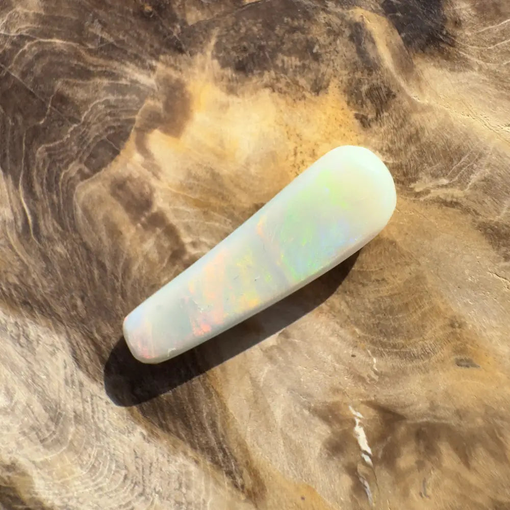 Iridescent White Opal Wand from Hand-Cut Solid Lightning Ridge Opal 7.5 Carat Collection