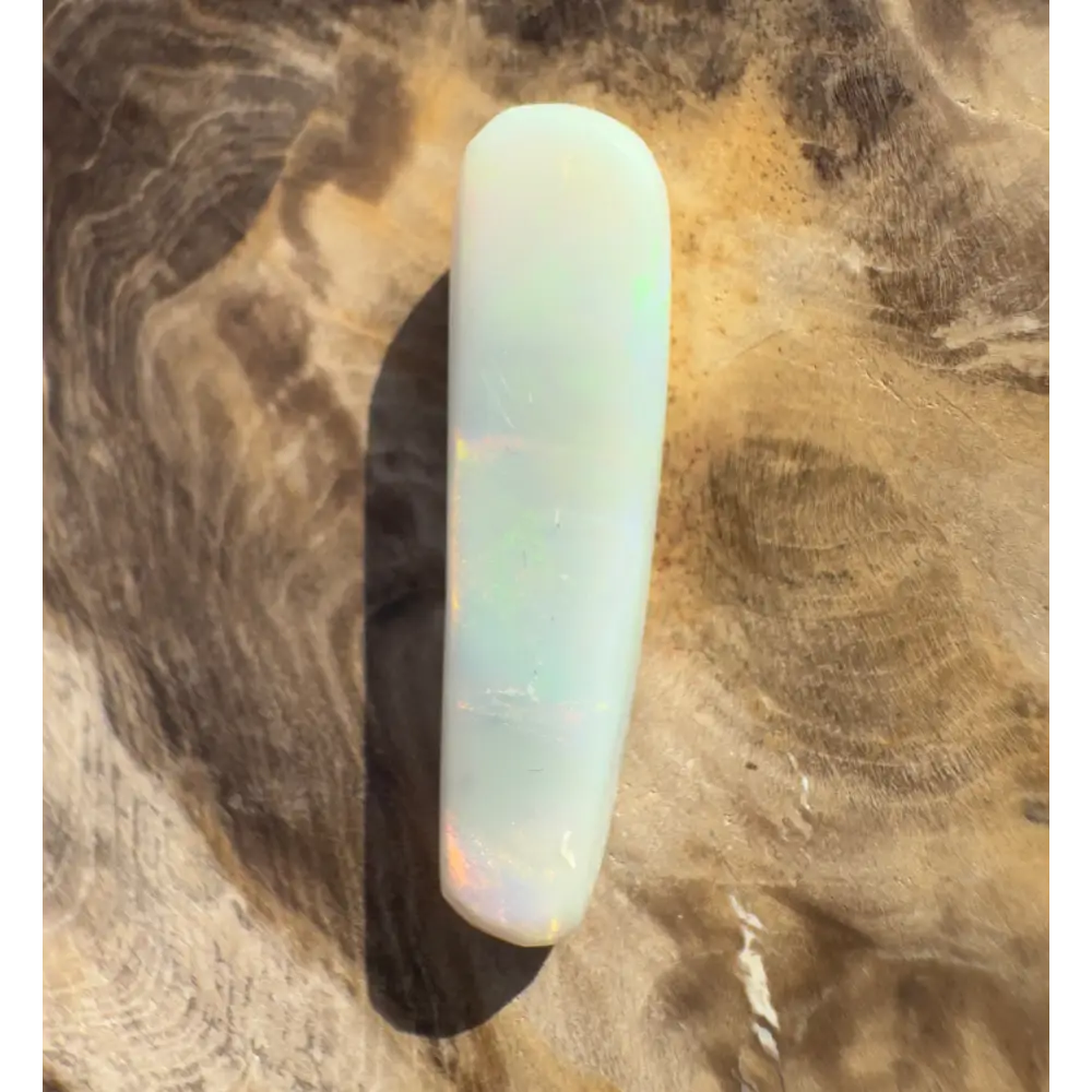 Iridescent white opal cabochon from Hand-Cut Solid Lightning Ridge Opal 7.5carat