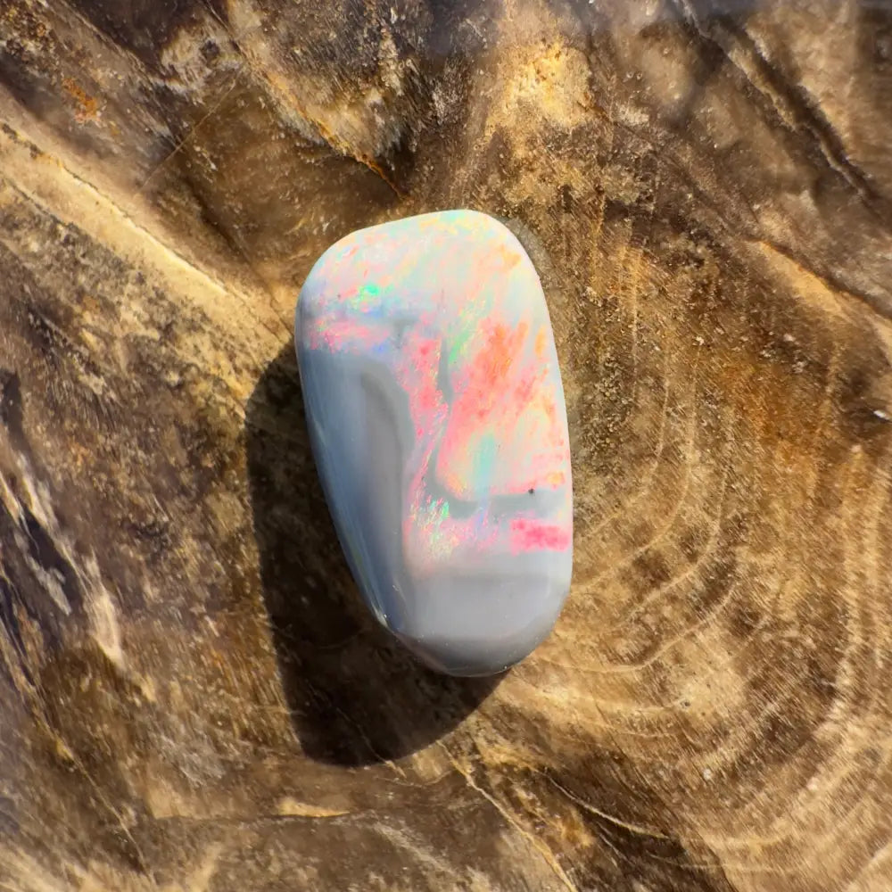 Iridescent opal cabochon from Hand-Cut Solid Lightning Ridge Semi Black Opal 2.8 carats