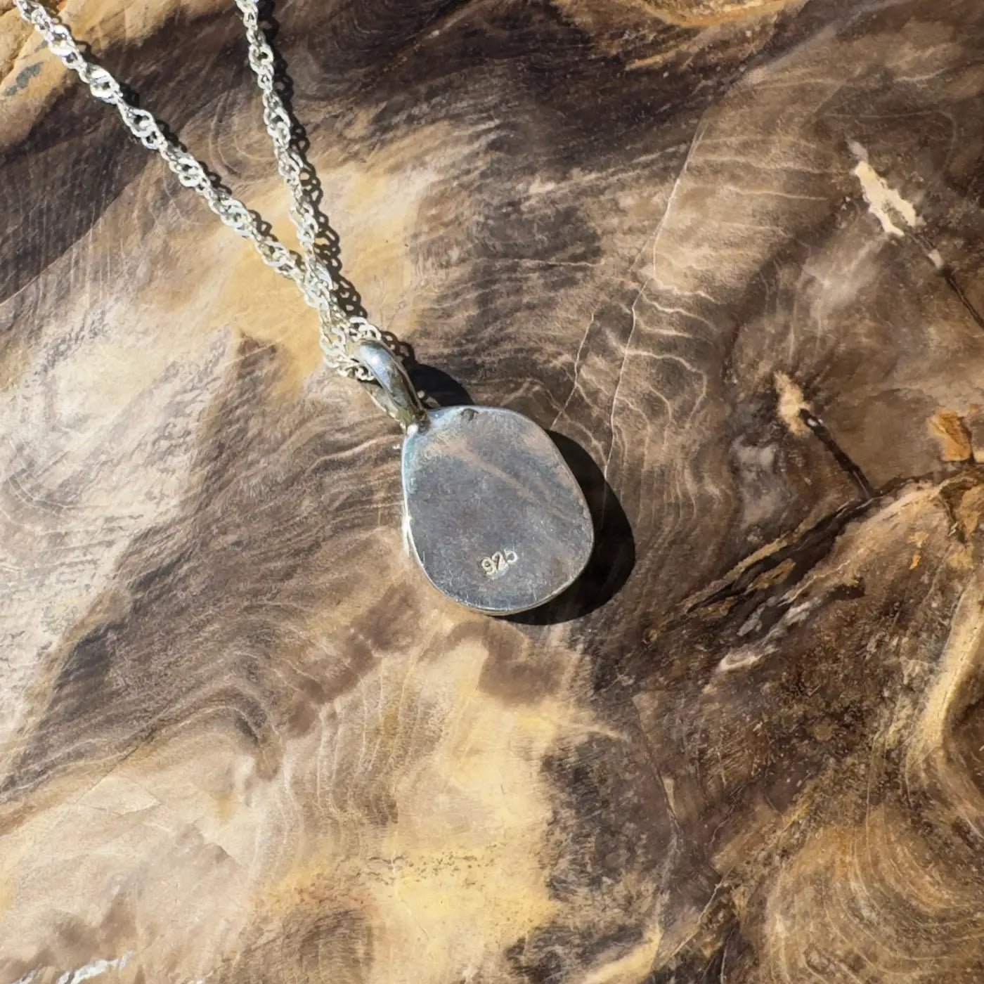 Handcrafted 6.8ct Solid Queensland Boulder Opal Sterling Silver Pendant Necklace