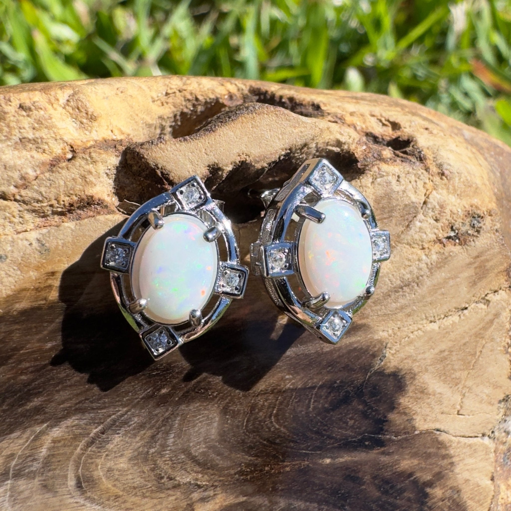 Hinchinbrook Flow - 1.4ct Coober Pedy Opal 925 Silver Earrings