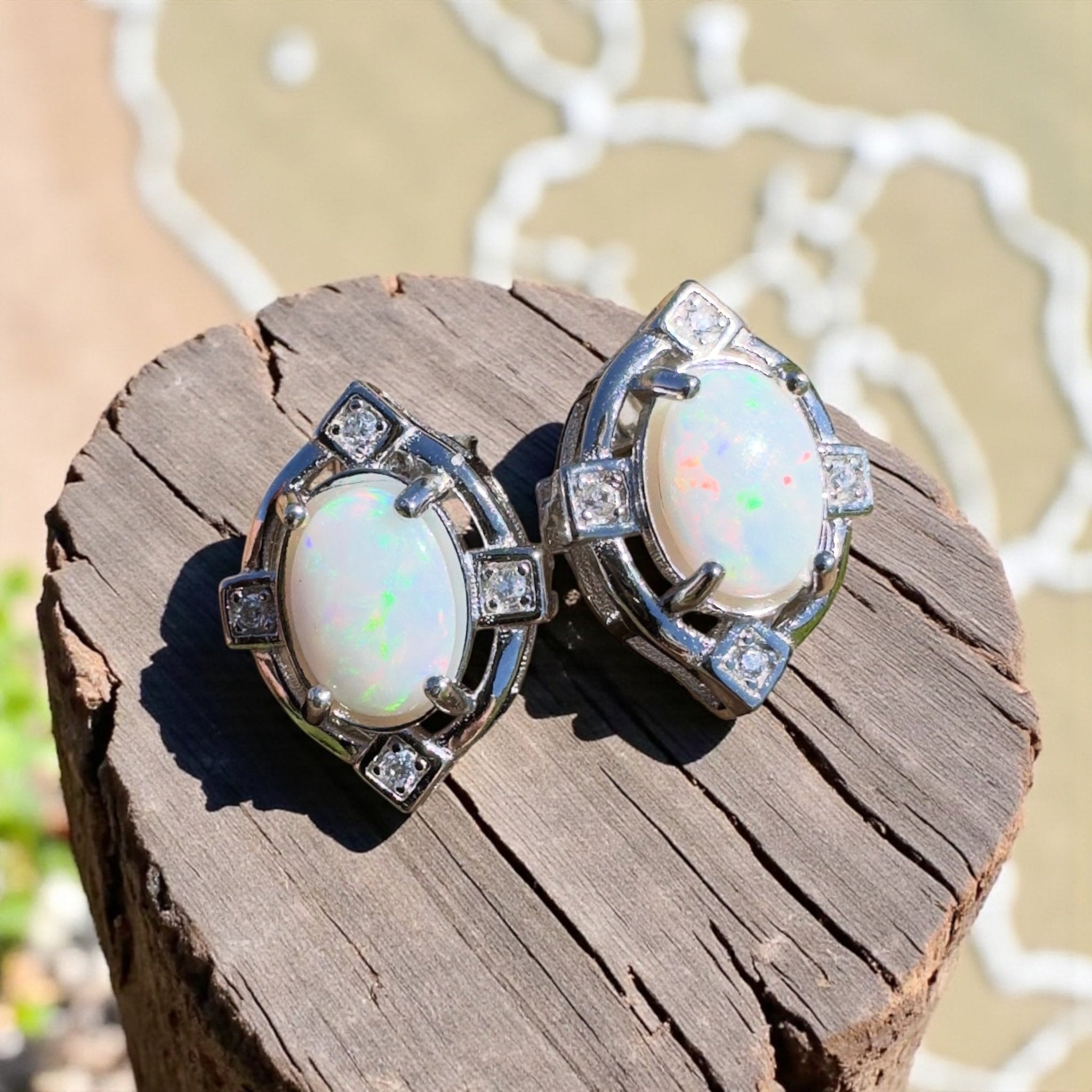 Hinchinbrook Flow - 1.4ct Coober Pedy Opal 925 Silver Earrings