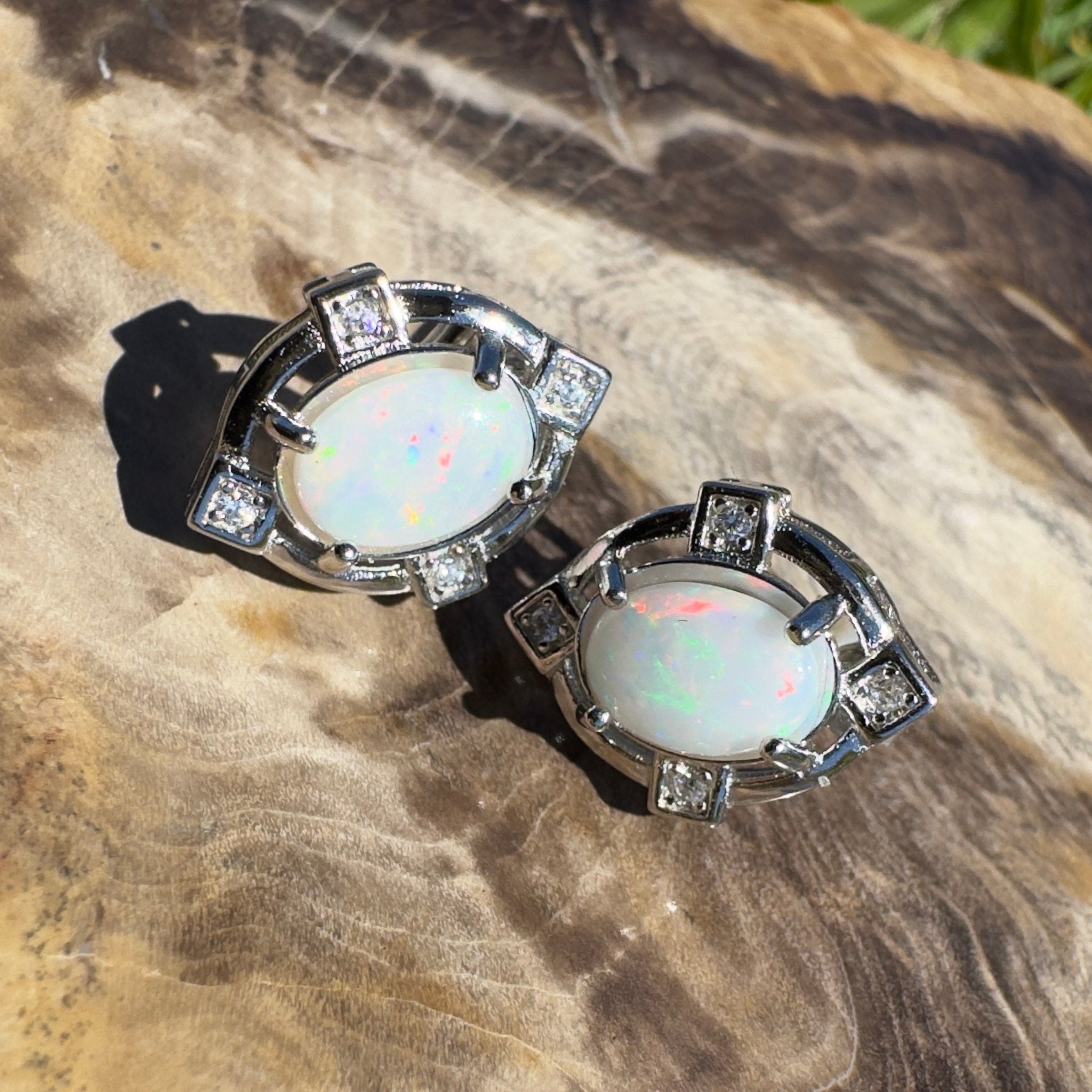 Hinchinbrook Flow - 1.4ct Coober Pedy Opal 925 Silver Earrings