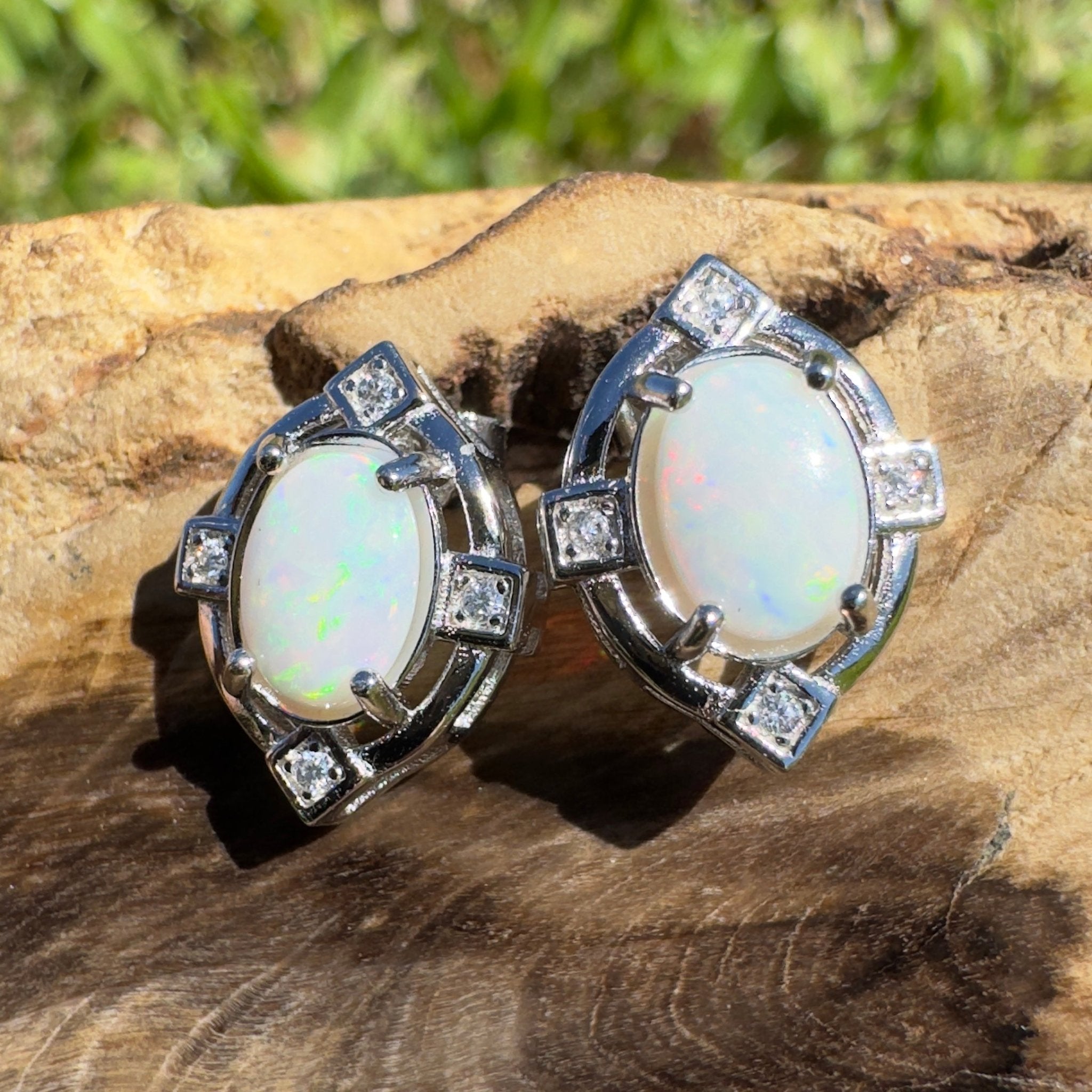 Hinchinbrook Flow - 1.4ct Coober Pedy Opal 925 Silver Earrings