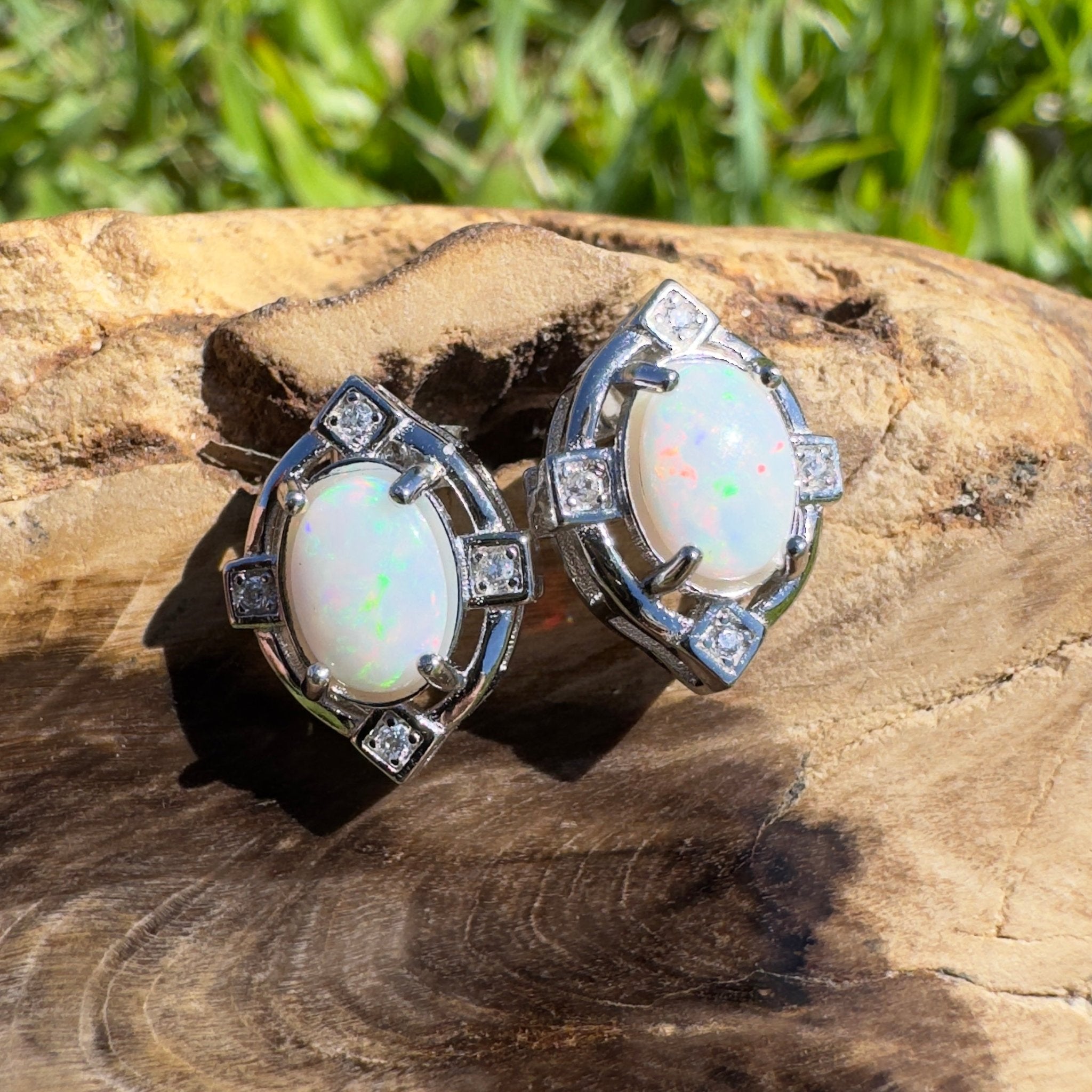 Hinchinbrook Flow - 1.4ct Coober Pedy Opal 925 Silver Earrings