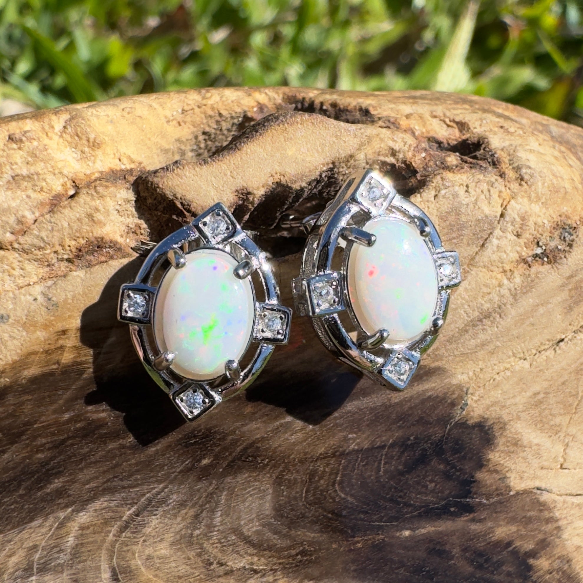 Hinchinbrook Flow - 1.4ct Coober Pedy Opal 925 Silver Earrings