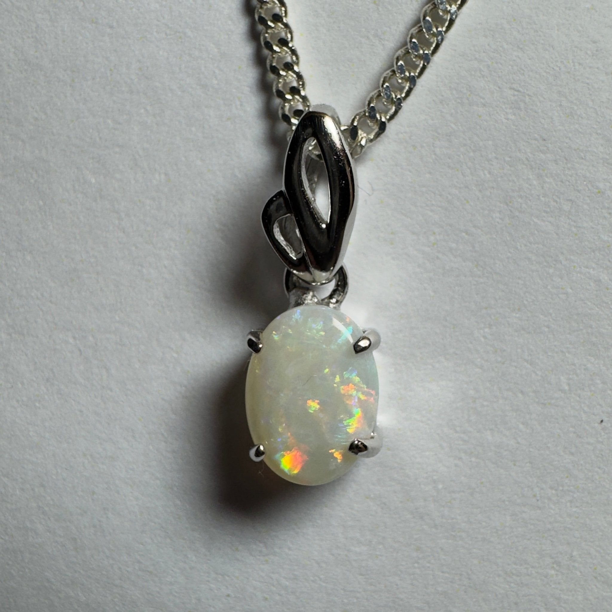Hyams Beach Honey ~ 0.9ct Coober Pedy Opal 925 Silver Pendant