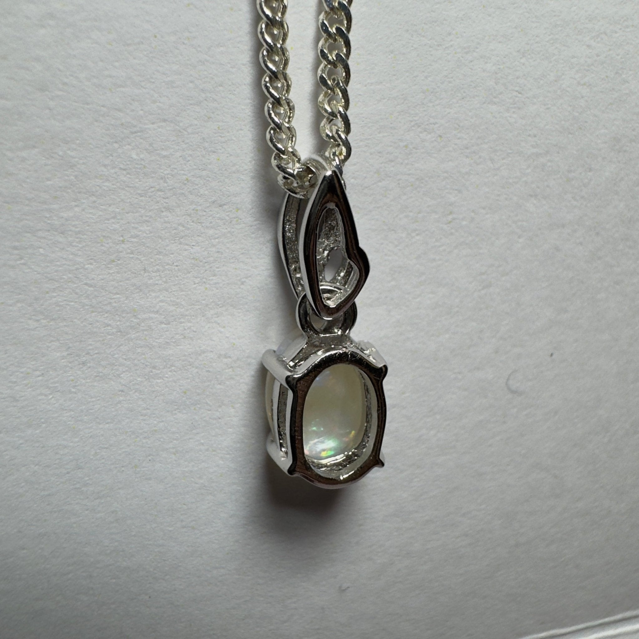 Hyams Beach Honey ~ 0.9ct Coober Pedy Opal 925 Silver Pendant